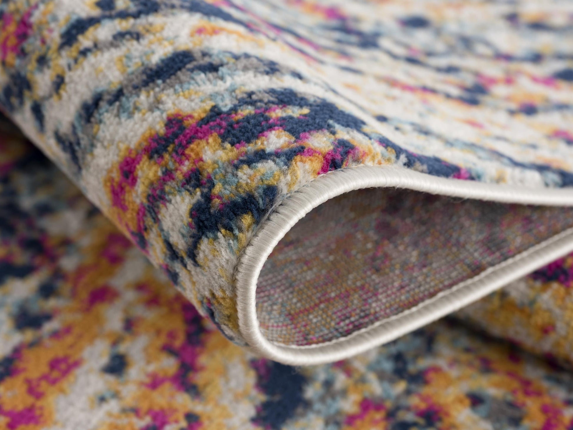 7' X 10' Cream Celestial Burst Abstract Area Rug-Area Rugs-DECOROLALA