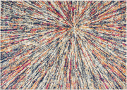 7' X 10' Cream Celestial Burst Abstract Area Rug-Area Rugs-DECOROLALA