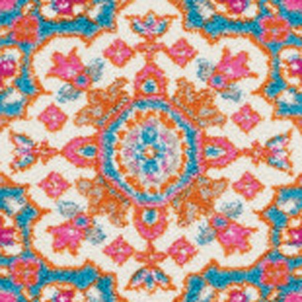 7' X 10' Gray And Gold Medallion Distressed Area Rug-Area Rugs-DECOROLALA