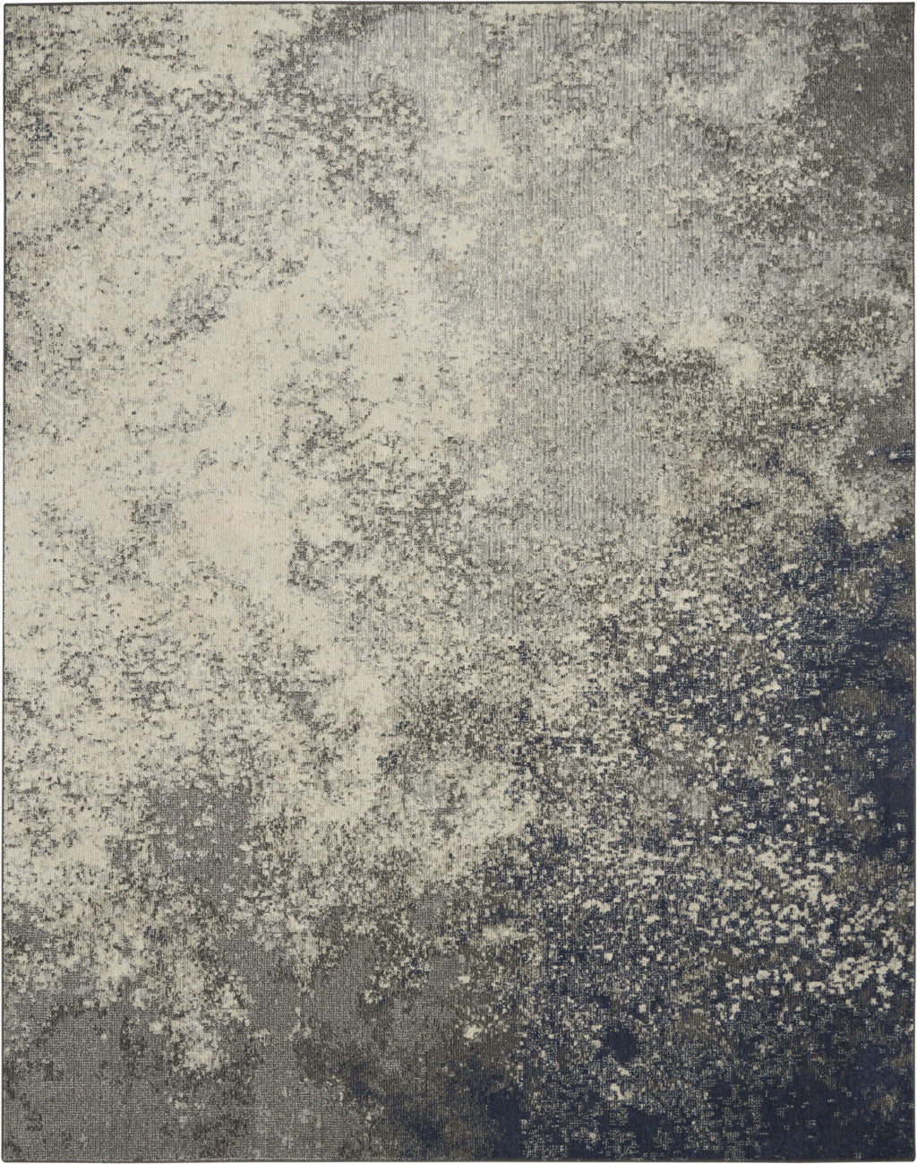 7' X 10' Gray And Ivory Abstract Area Rug-Area Rugs-DECOROLALA