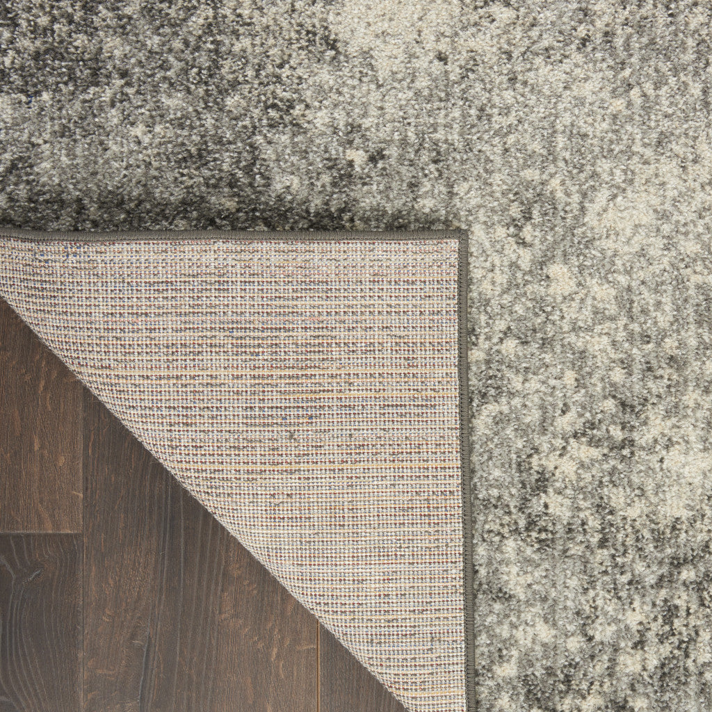 7' X 10' Gray And Ivory Abstract Area Rug-Area Rugs-DECOROLALA