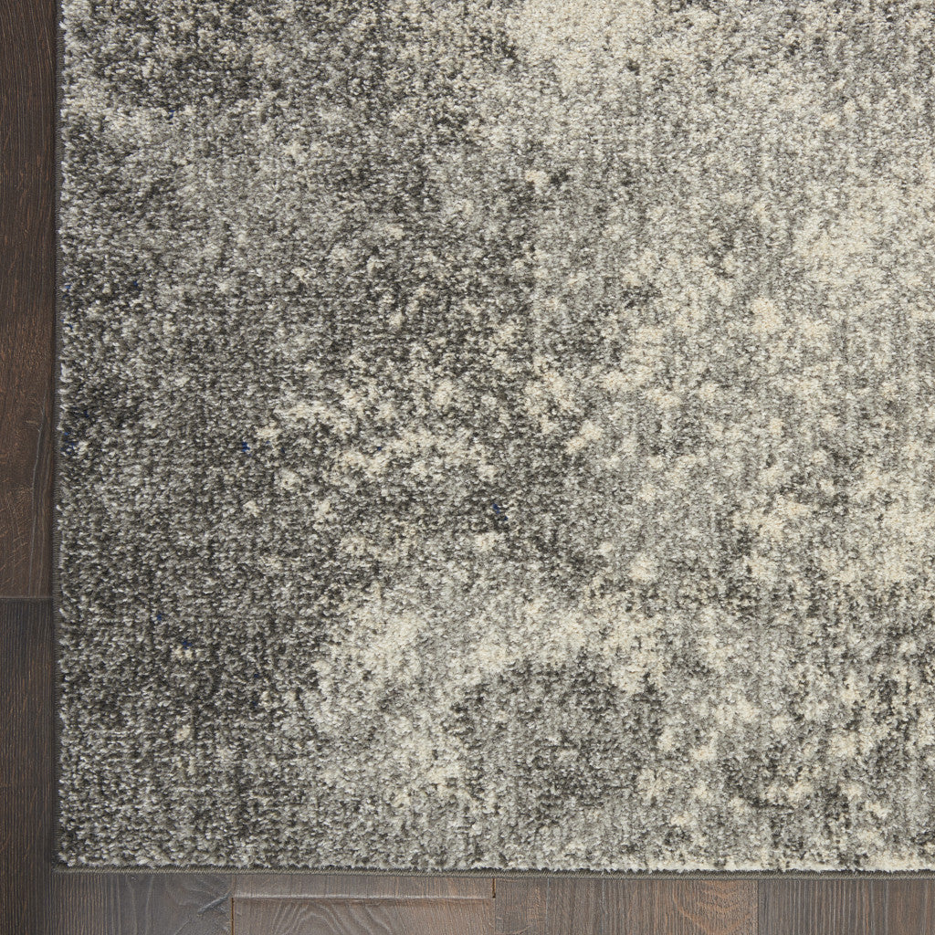 7' X 10' Gray And Ivory Abstract Area Rug-Area Rugs-DECOROLALA