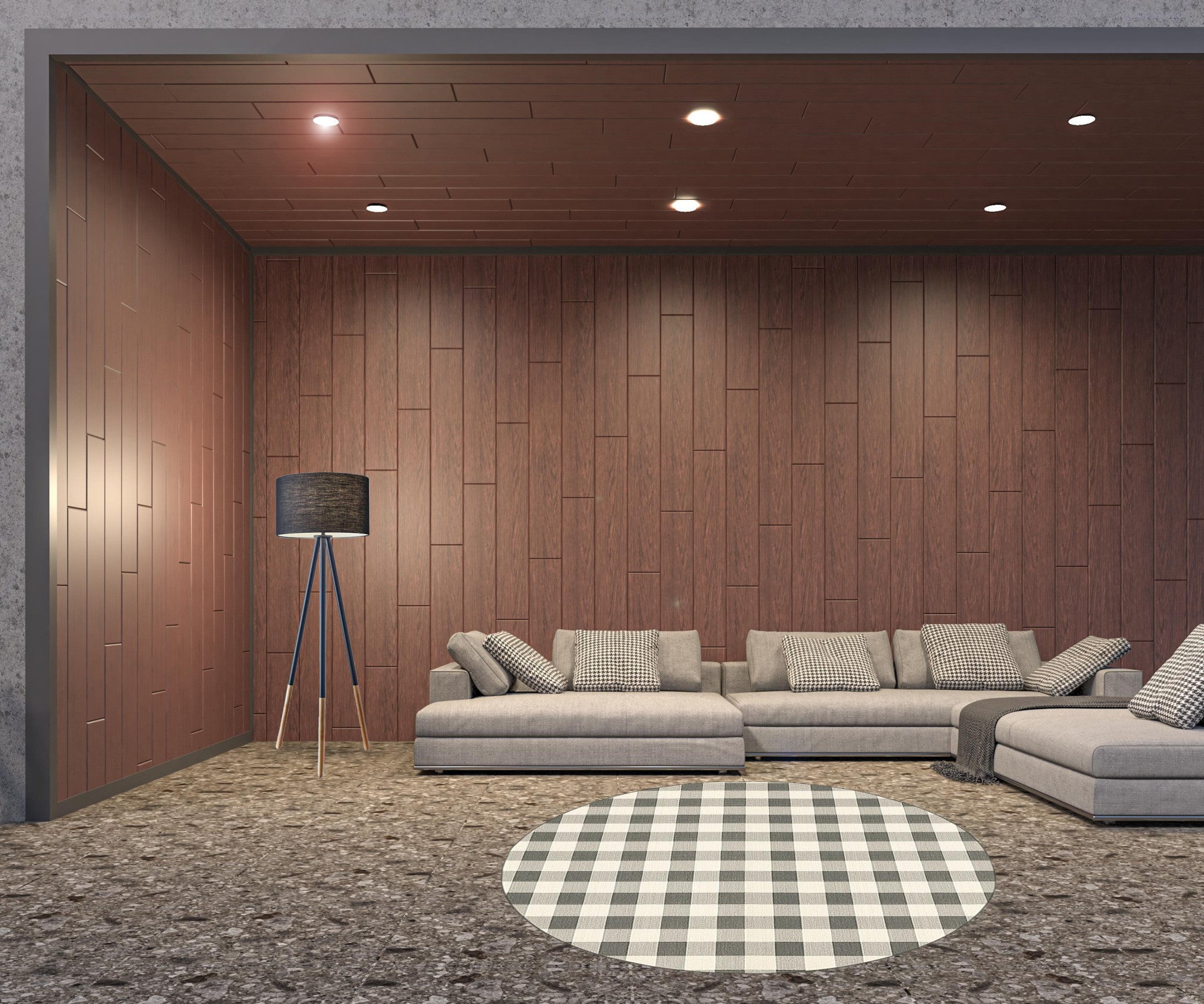 7' X 10' Gray And Ivory Indoor Outdoor Area Rug-Outdoor Rugs-DECOROLALA