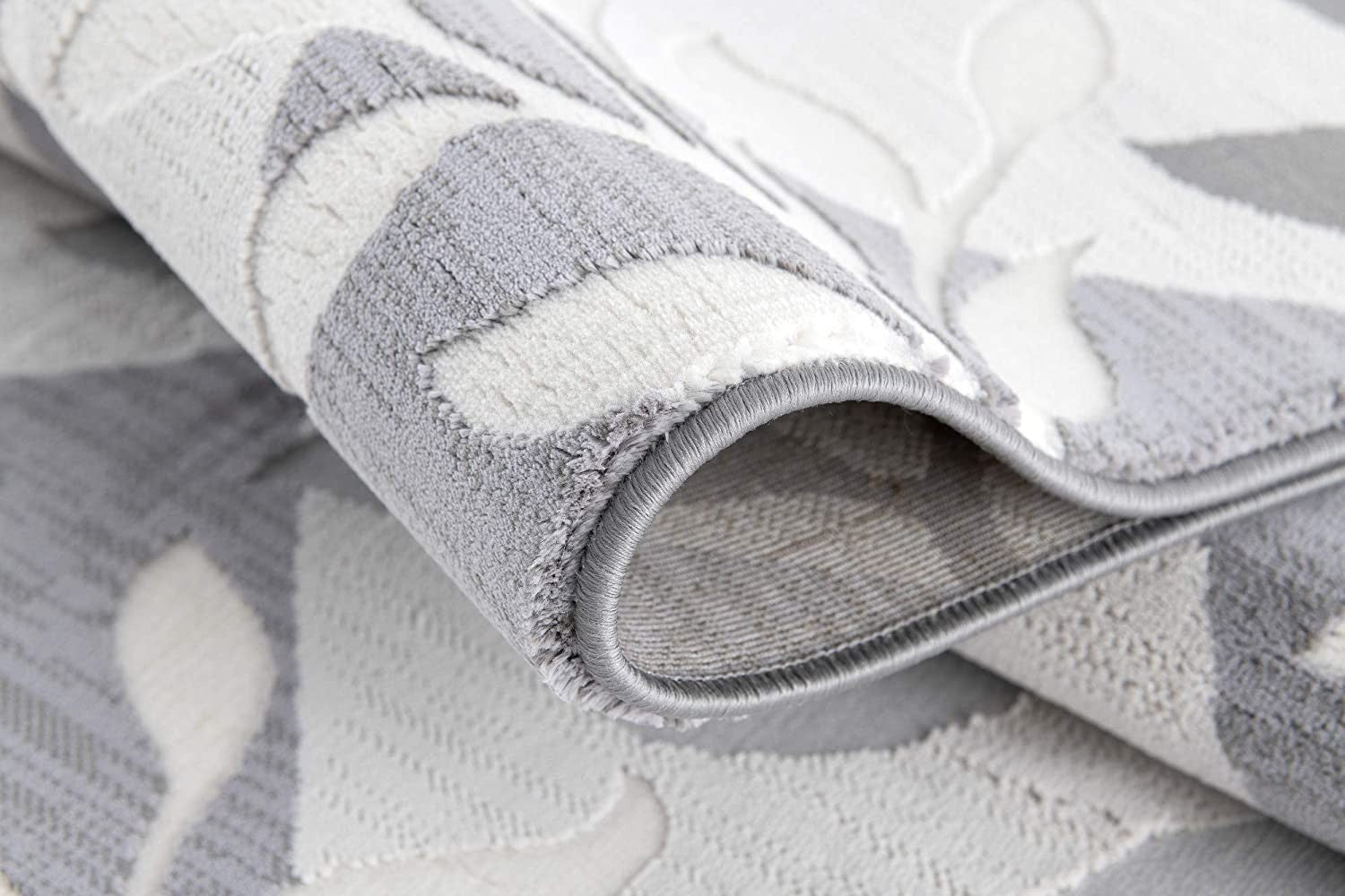 7' X 10' Gray Diamond And Vines Area Rug-Area Rugs-DECOROLALA