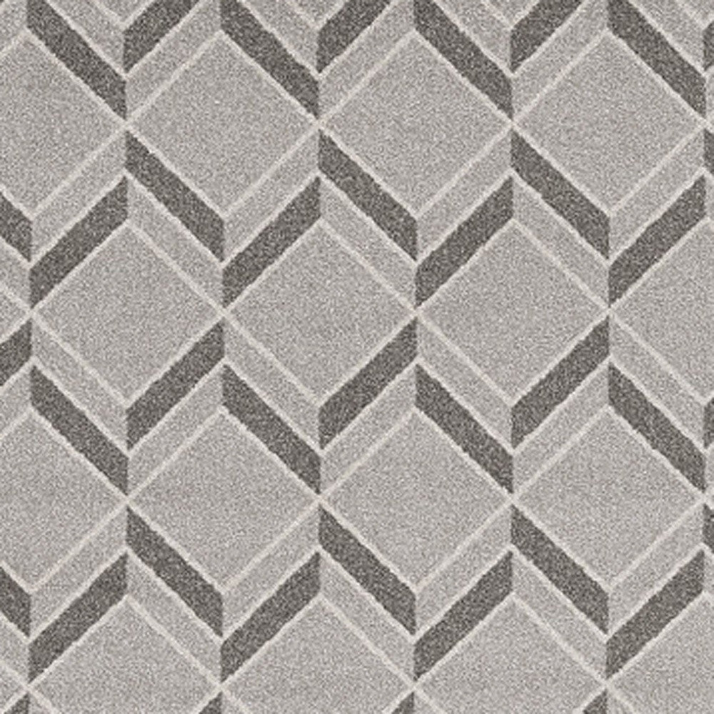 7' X 10' Gray Geometric Indoor Outdoor Area Rug-Outdoor Rugs-DECOROLALA