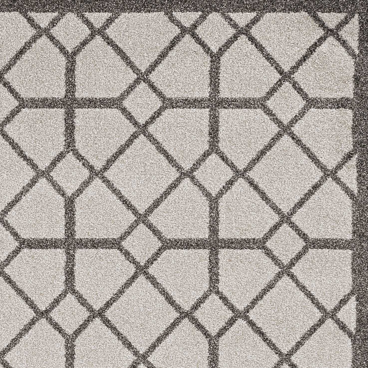7' X 10' Gray Geometric Indoor Outdoor Area Rug-Outdoor Rugs-DECOROLALA