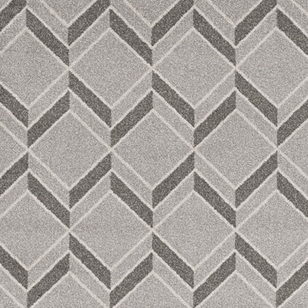 7' X 10' Gray Geometric Indoor Outdoor Area Rug-Outdoor Rugs-DECOROLALA