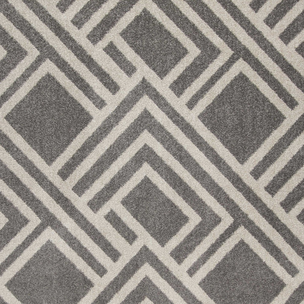 7' X 10' Gray Geometric Indoor Outdoor Area Rug-Outdoor Rugs-DECOROLALA