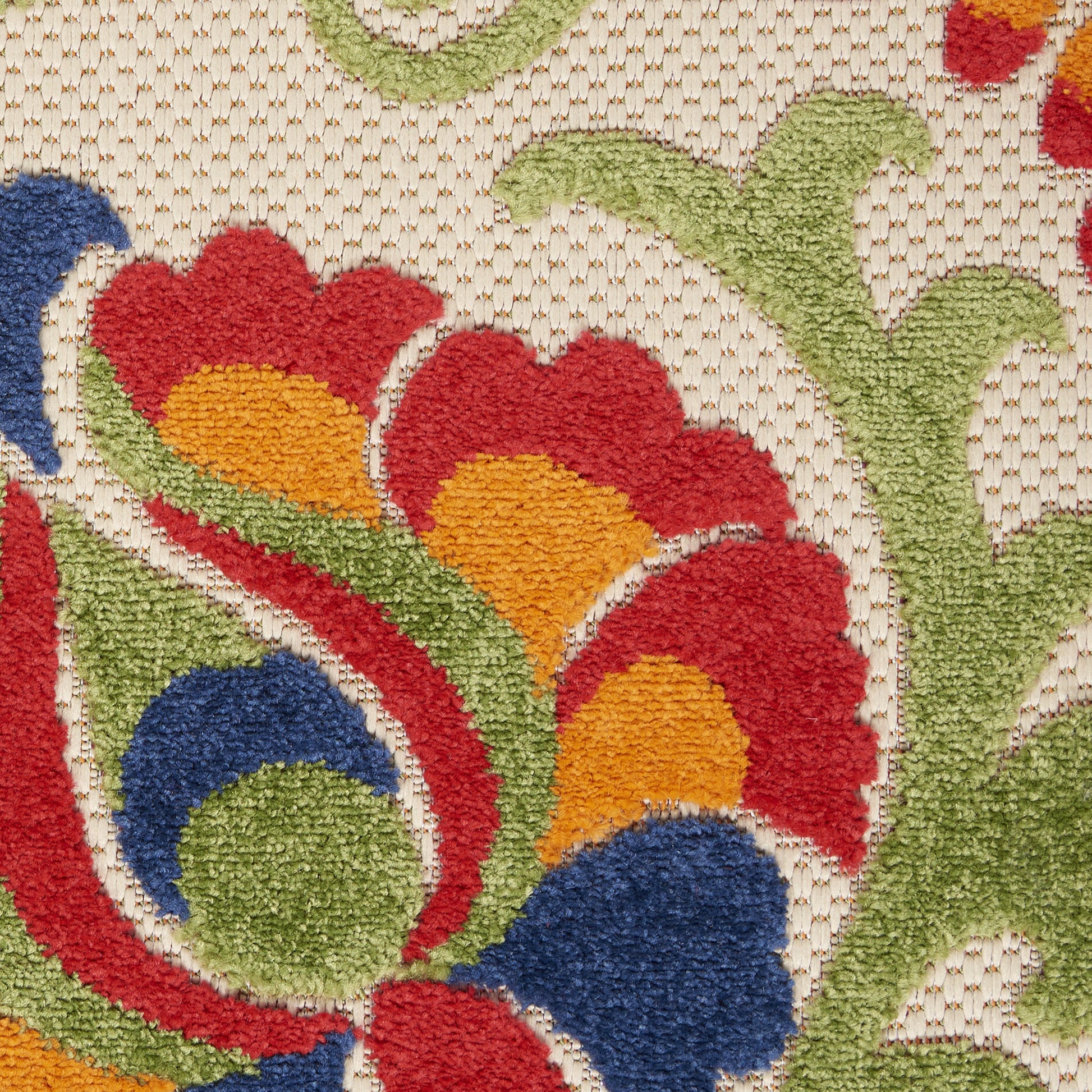 7' X 10' Green And Ivory Indoor Outdoor Area Rug-Outdoor Rugs-DECOROLALA