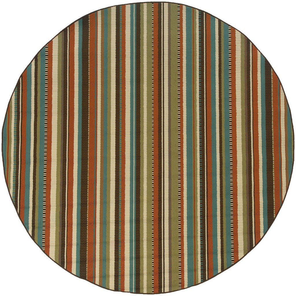 7' X 10' Green Indoor Outdoor Area Rug-Outdoor Rugs-DECOROLALA