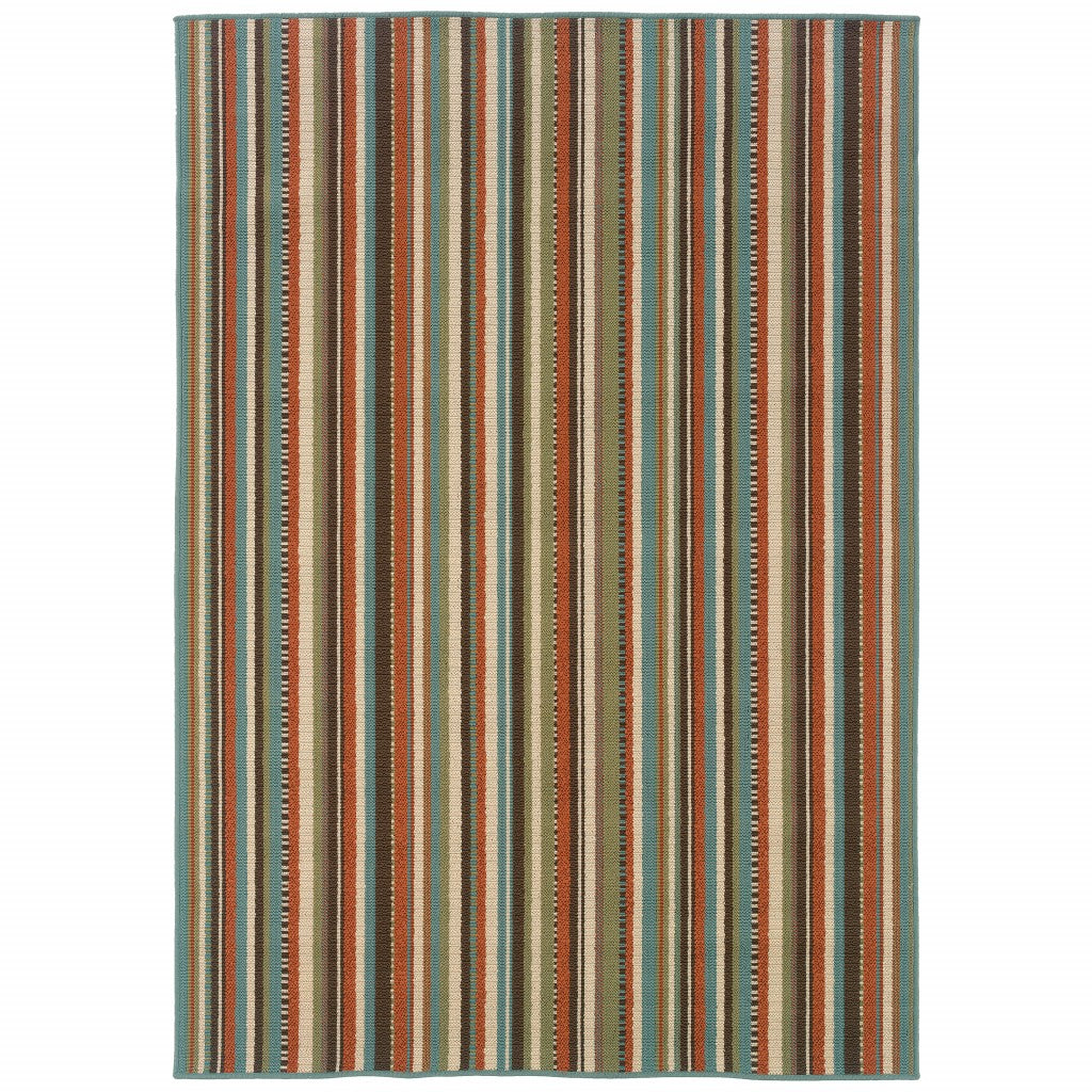 7' X 10' Green Indoor Outdoor Area Rug-Outdoor Rugs-DECOROLALA