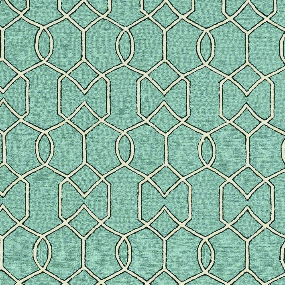 7' X 10' Green Moroccan Indoor Outdoor Area Rug-Outdoor Rugs-DECOROLALA