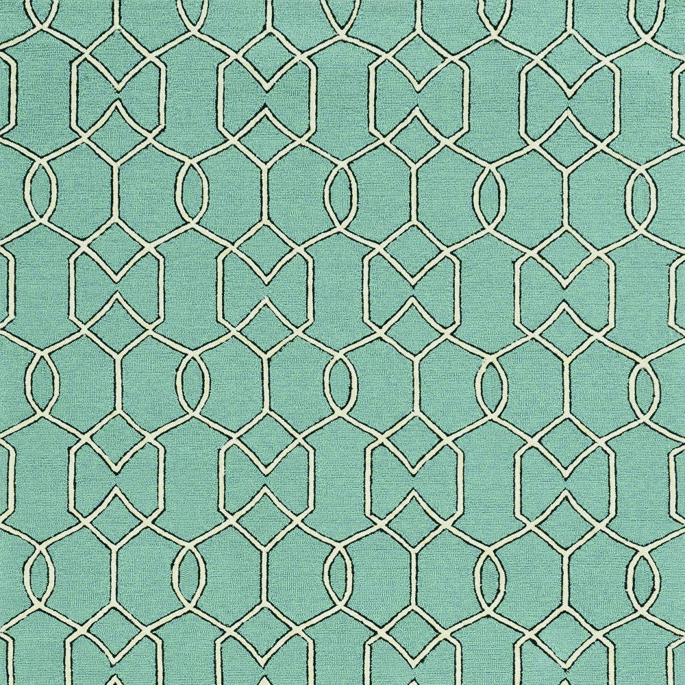 7' X 10' Green Moroccan Indoor Outdoor Area Rug-Outdoor Rugs-DECOROLALA