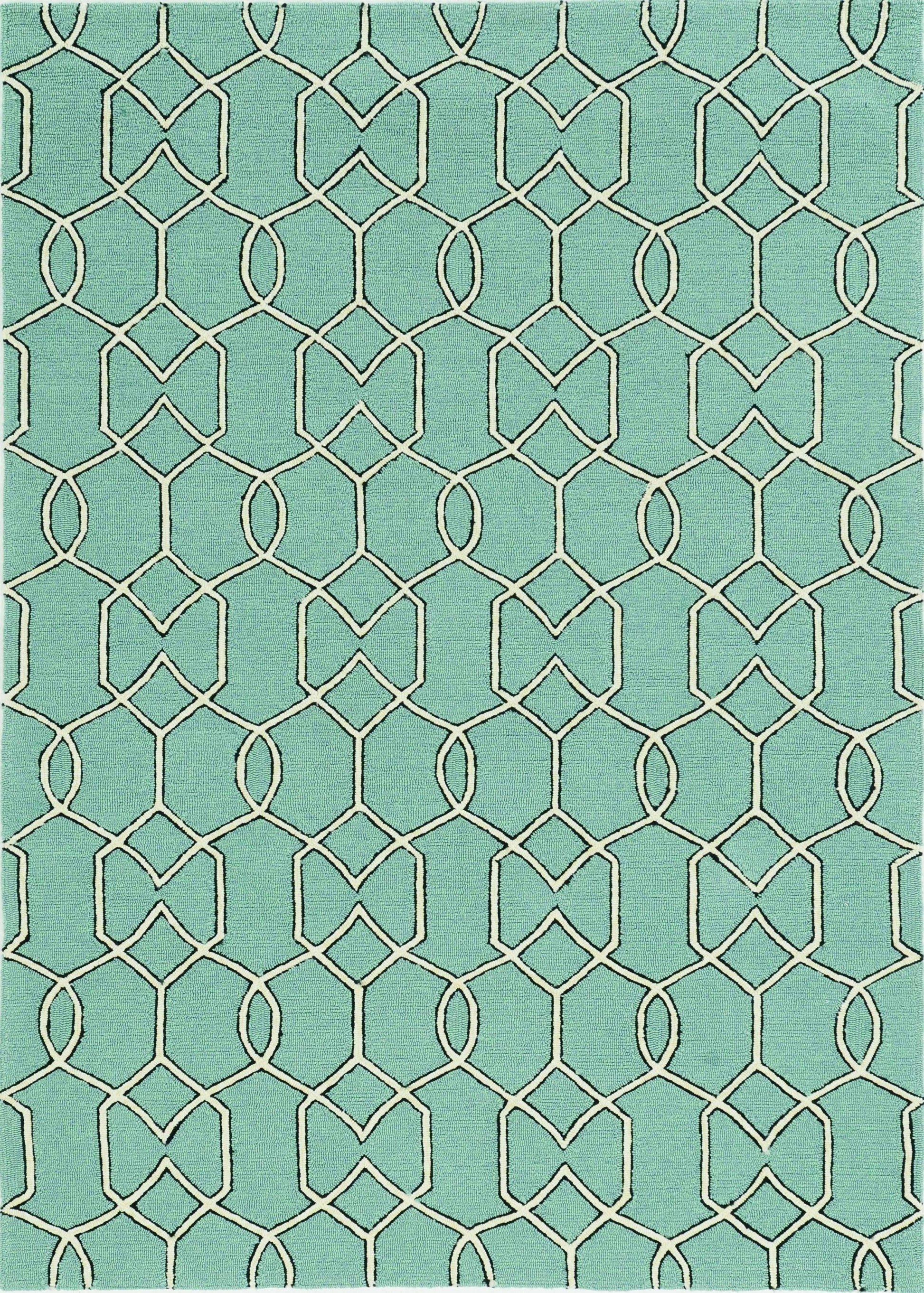 7' X 10' Green Moroccan Indoor Outdoor Area Rug-Outdoor Rugs-DECOROLALA