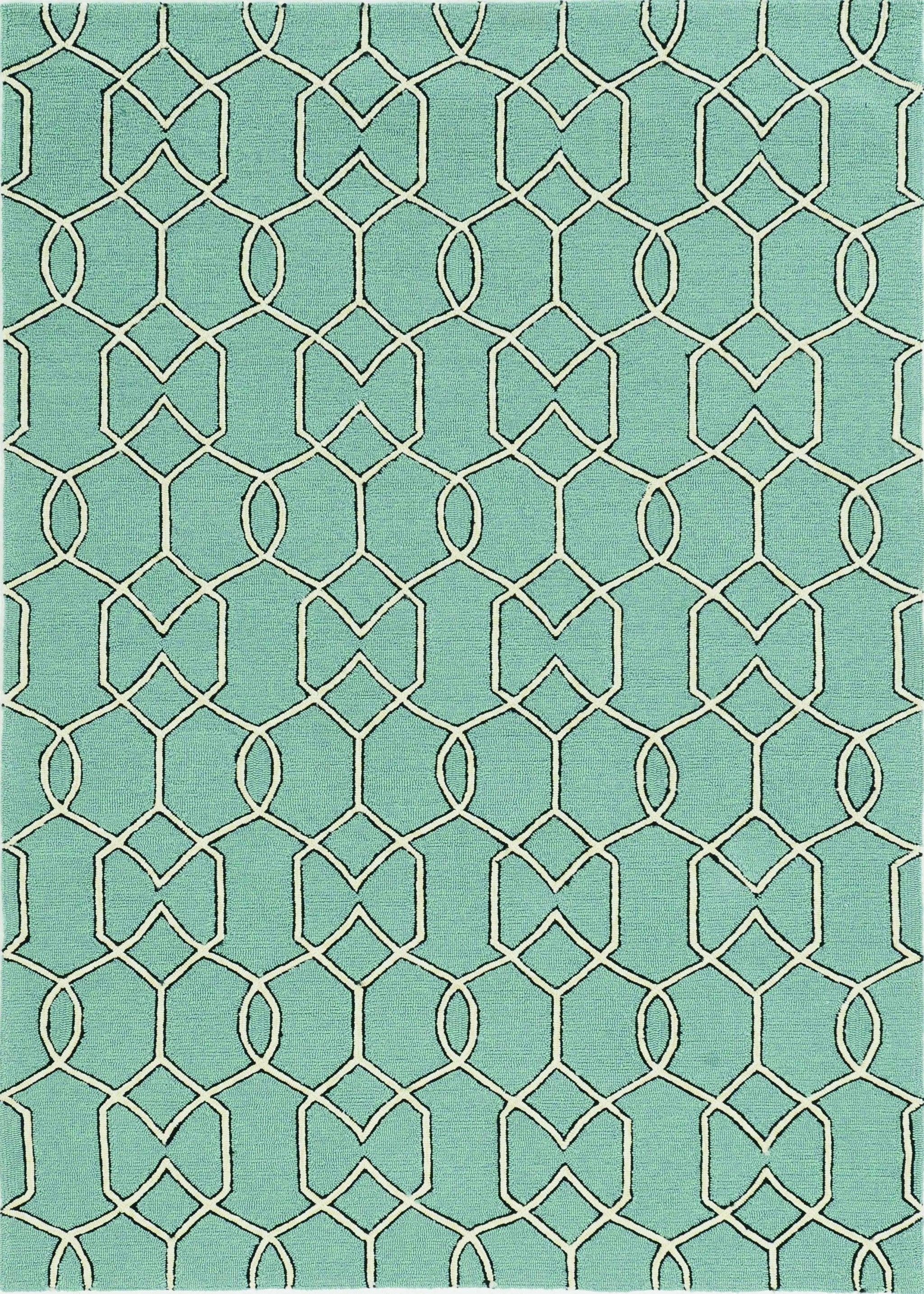 7' X 10' Green Moroccan Indoor Outdoor Area Rug-Outdoor Rugs-DECOROLALA