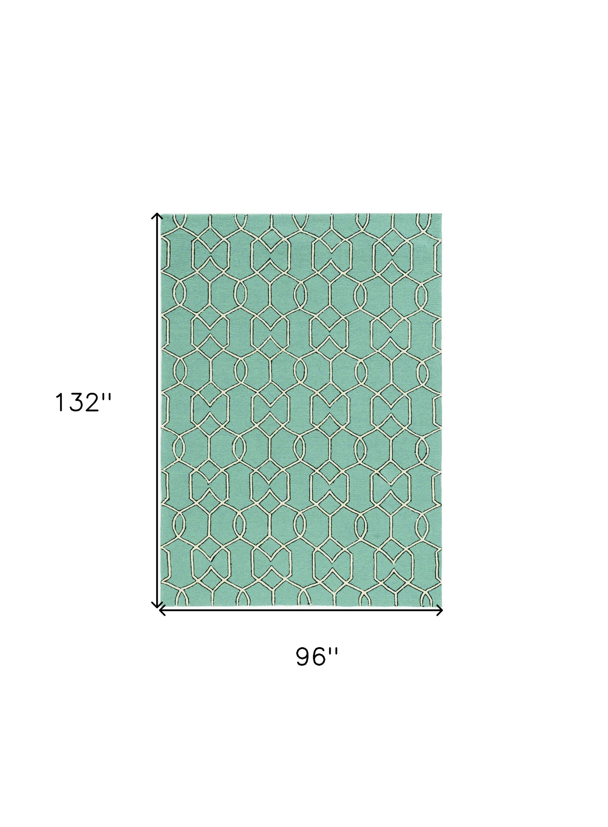 7' X 10' Green Moroccan Indoor Outdoor Area Rug-Outdoor Rugs-DECOROLALA