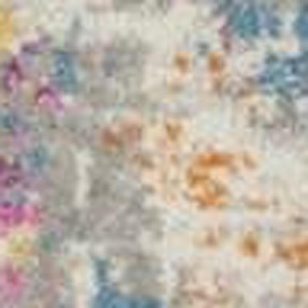 7' X 10' Ivory And Blue Abstract Area Rug-Area Rugs-DECOROLALA