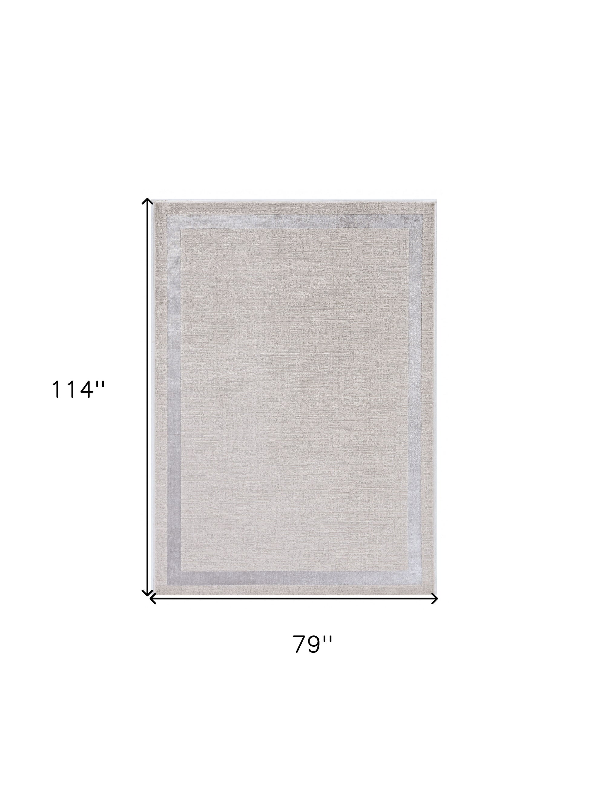 7' X 10' Ivory And Silver Abstract Area Rug-Area Rugs-DECOROLALA