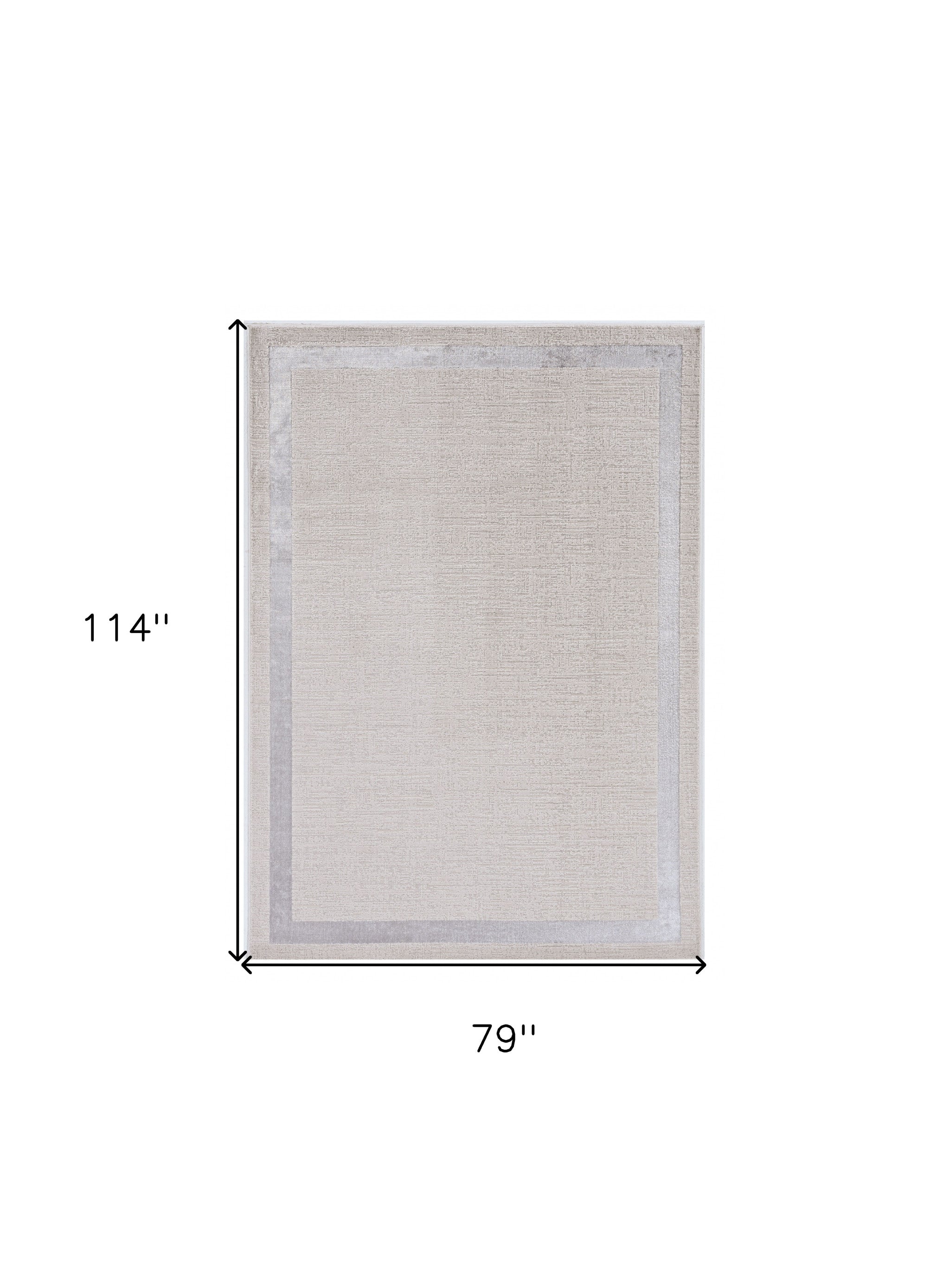 7' X 10' Ivory And Silver Abstract Area Rug-Area Rugs-DECOROLALA