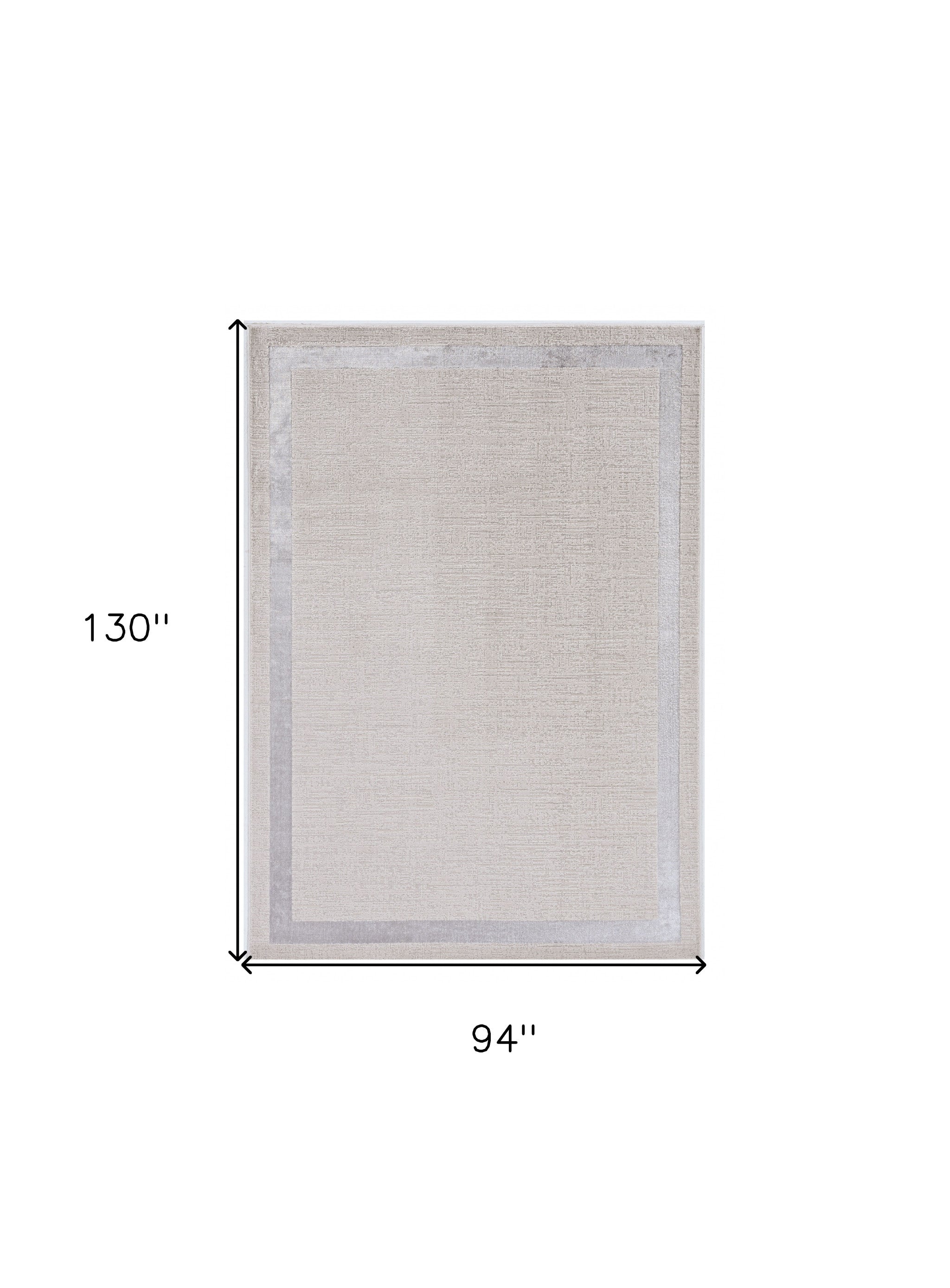 7' X 10' Ivory And Silver Abstract Area Rug-Area Rugs-DECOROLALA