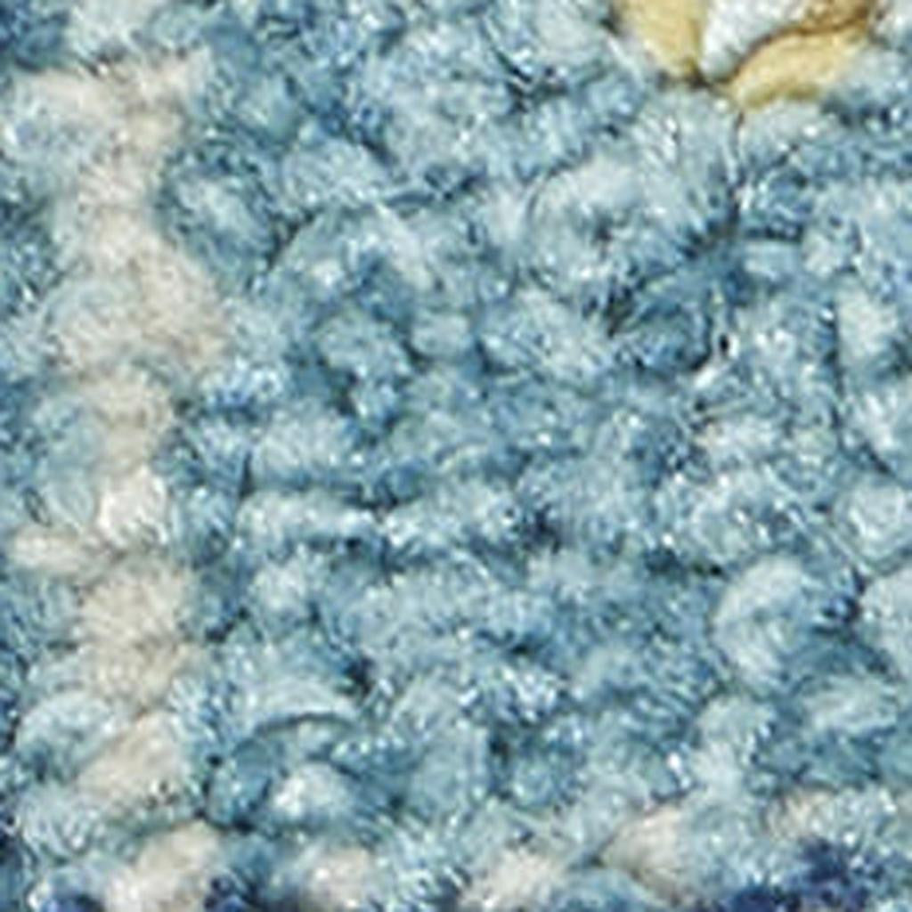 7' X 10' Ivory And Turquoise Oriental Distressed Area Rug-Area Rugs-DECOROLALA