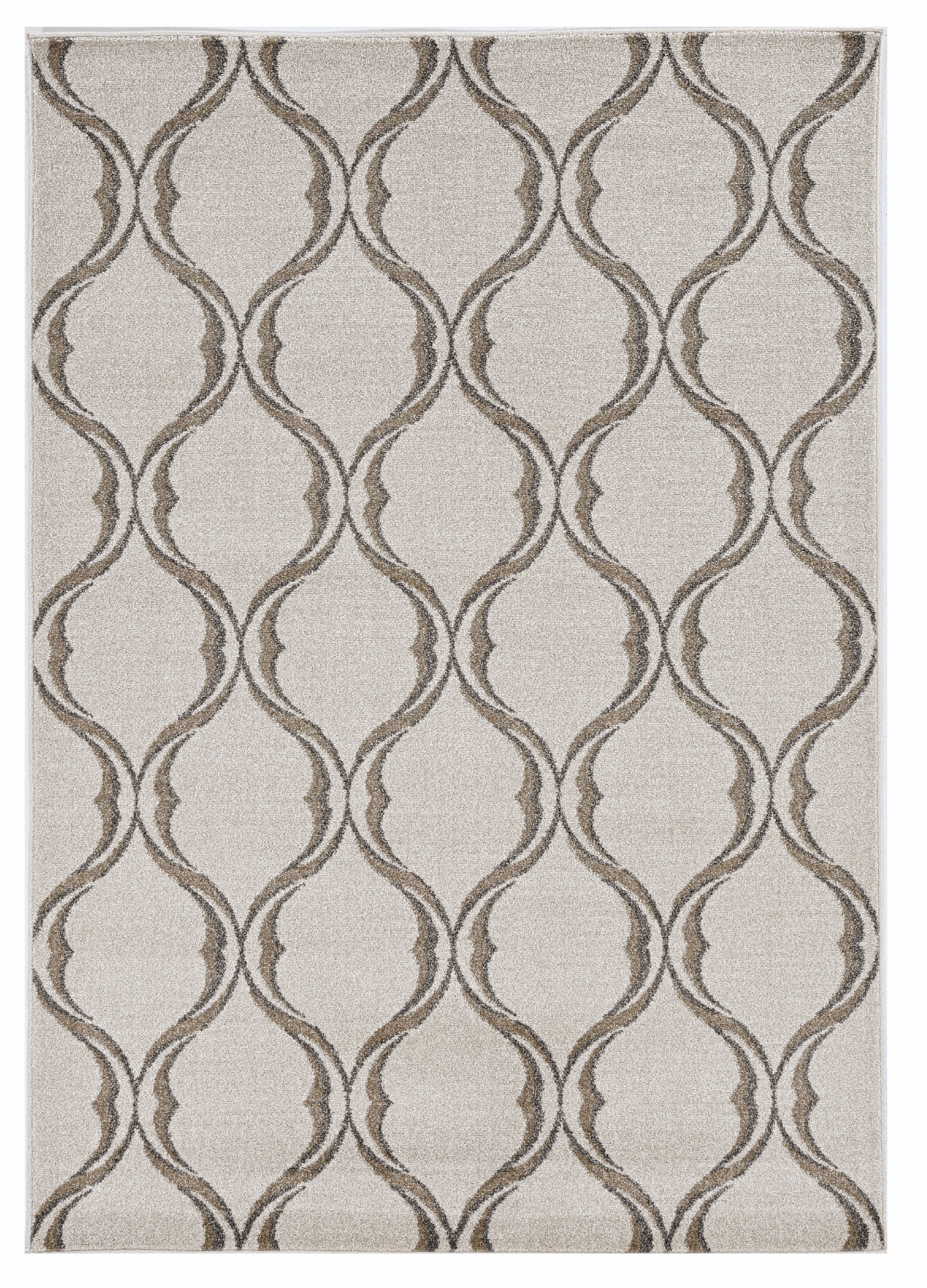 7' X 10' Ivory Moroccan Indoor Outdoor Area Rug-Outdoor Rugs-DECOROLALA