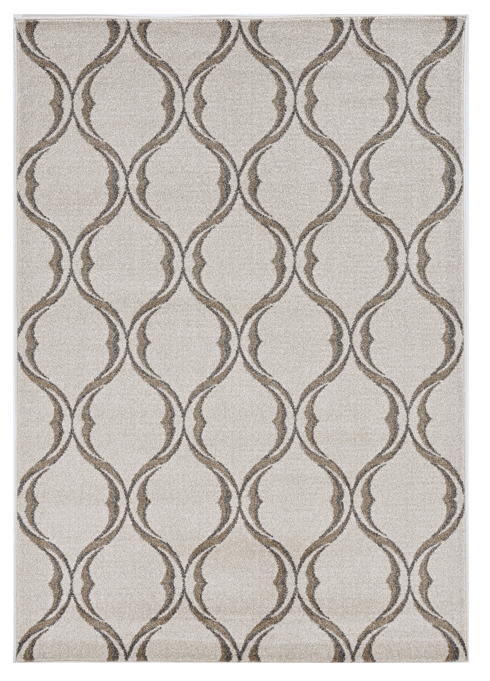 7' X 10' Ivory Moroccan Indoor Outdoor Area Rug-Outdoor Rugs-DECOROLALA