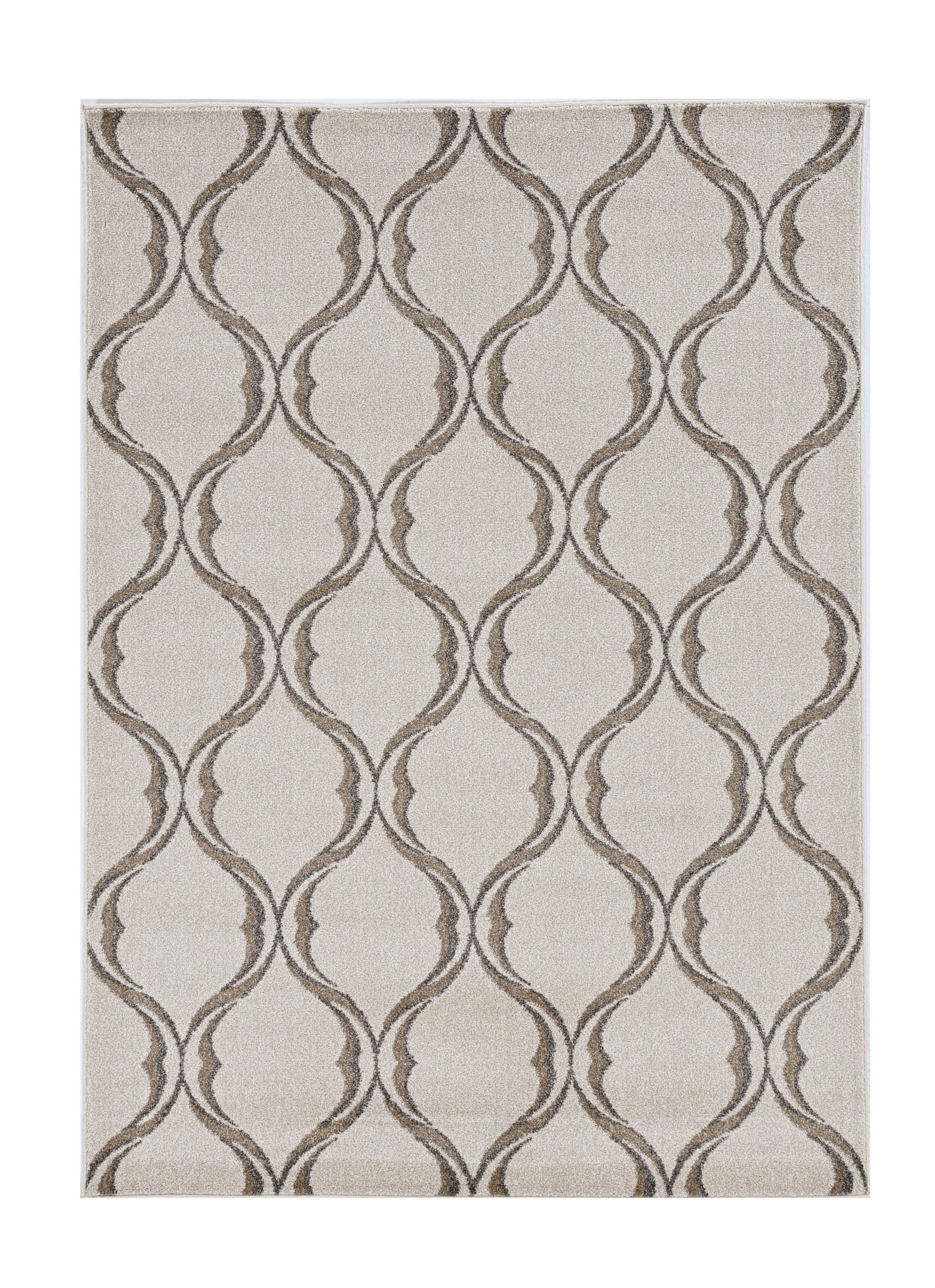 7' X 10' Ivory Moroccan Indoor Outdoor Area Rug-Outdoor Rugs-DECOROLALA