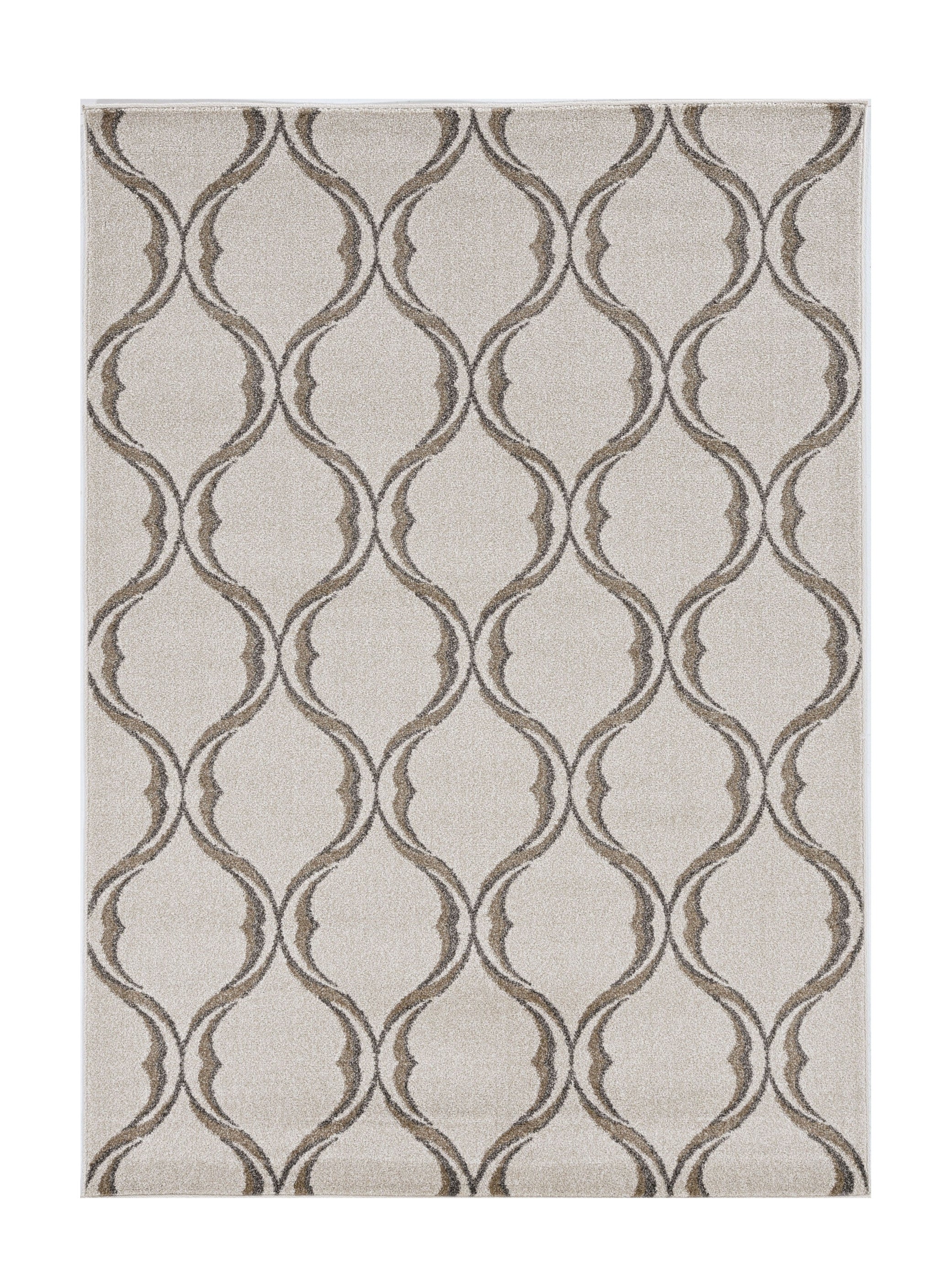 7' X 10' Ivory Moroccan Indoor Outdoor Area Rug-Outdoor Rugs-DECOROLALA