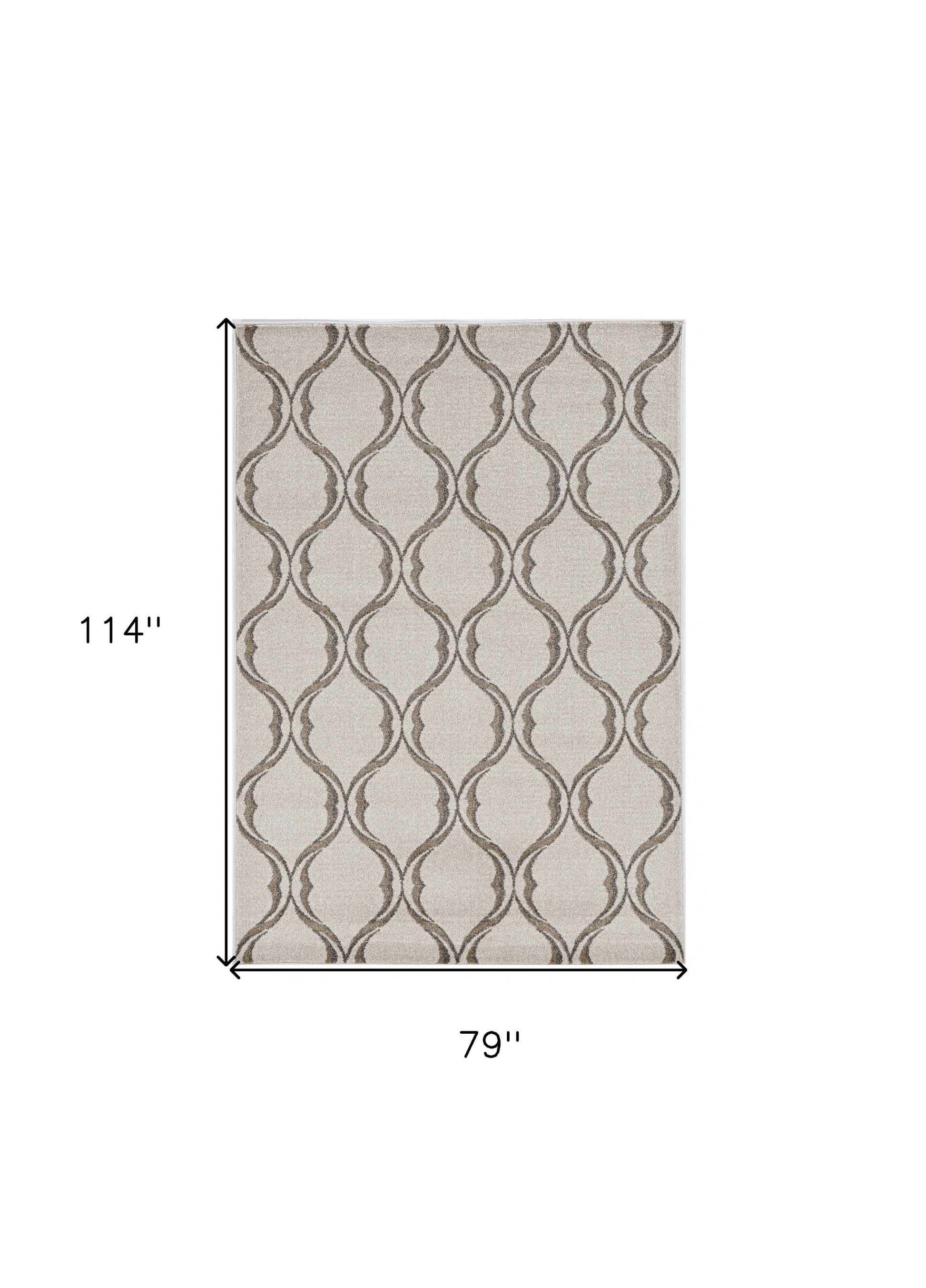 7' X 10' Ivory Moroccan Indoor Outdoor Area Rug-Outdoor Rugs-DECOROLALA