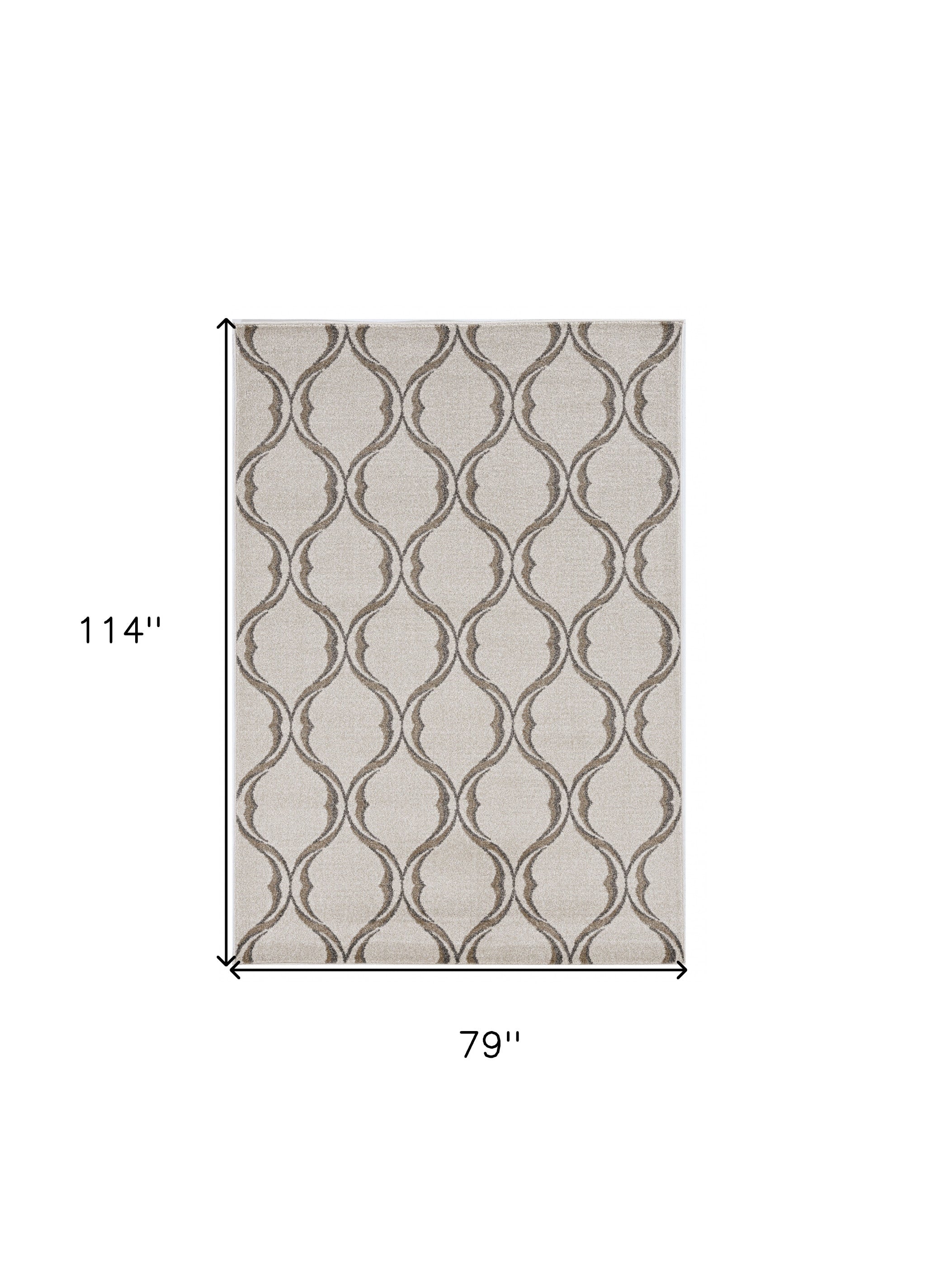 7' X 10' Ivory Moroccan Indoor Outdoor Area Rug-Outdoor Rugs-DECOROLALA