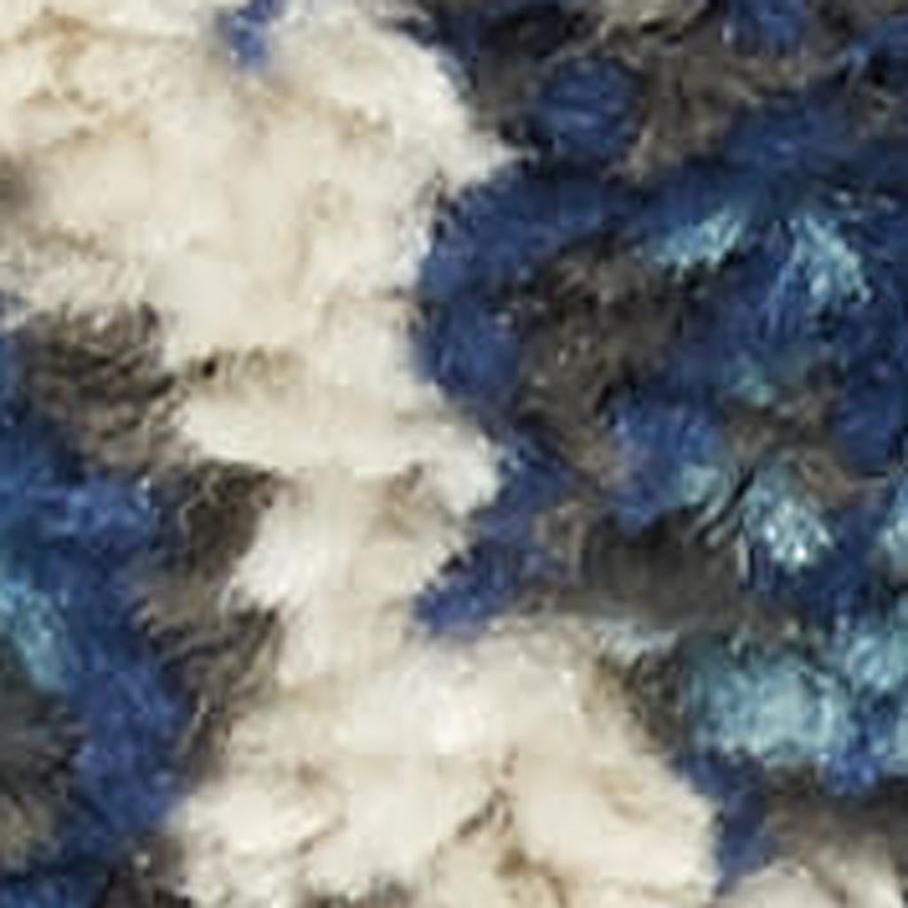 7' X 10' Navy Blue Yellow And Pink Floral Area Rug-Area Rugs-DECOROLALA