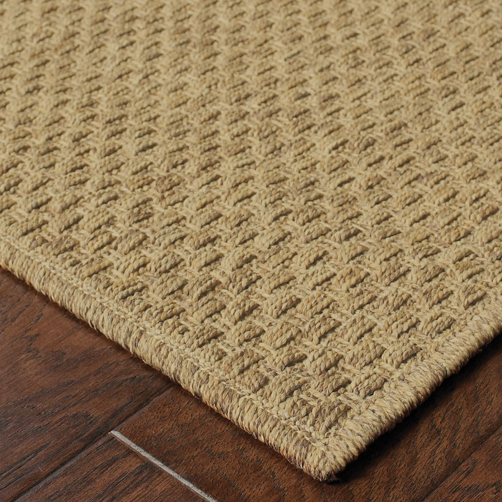 7' X 10' Tan Indoor Outdoor Area Rug-Outdoor Rugs-DECOROLALA