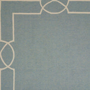 7' X 7' Blue and Ivory Geometric Hand Hooked Area Rug-Area Rugs-DECOROLALA