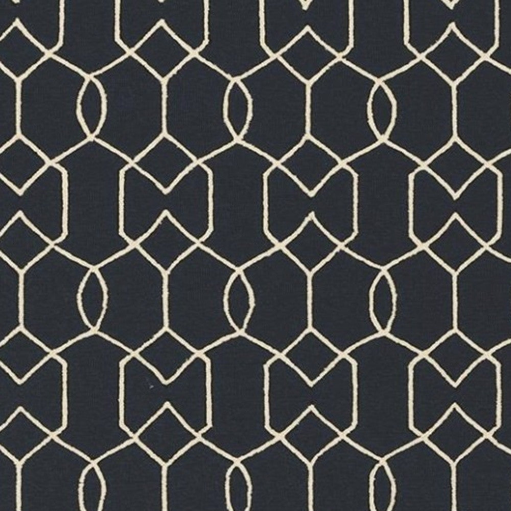 7' X 7' Navy Blue Hand Hooked Area Rug-Area Rugs-DECOROLALA