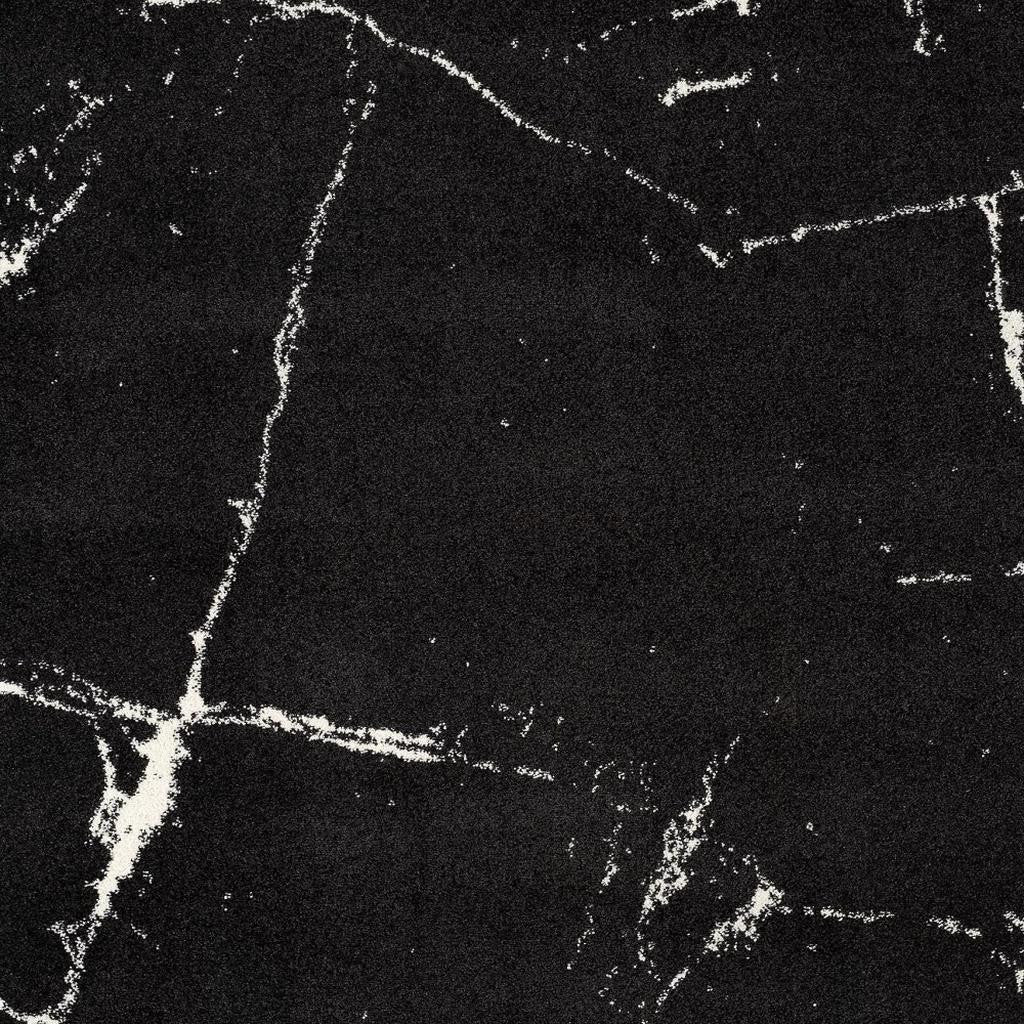 7' X 9' Black And White Abstract Area Rug-Area Rugs-DECOROLALA