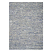 7' X 9' Blue And Beige Wool Abstract Hand Tufted Area Rug-Area Rugs-DECOROLALA