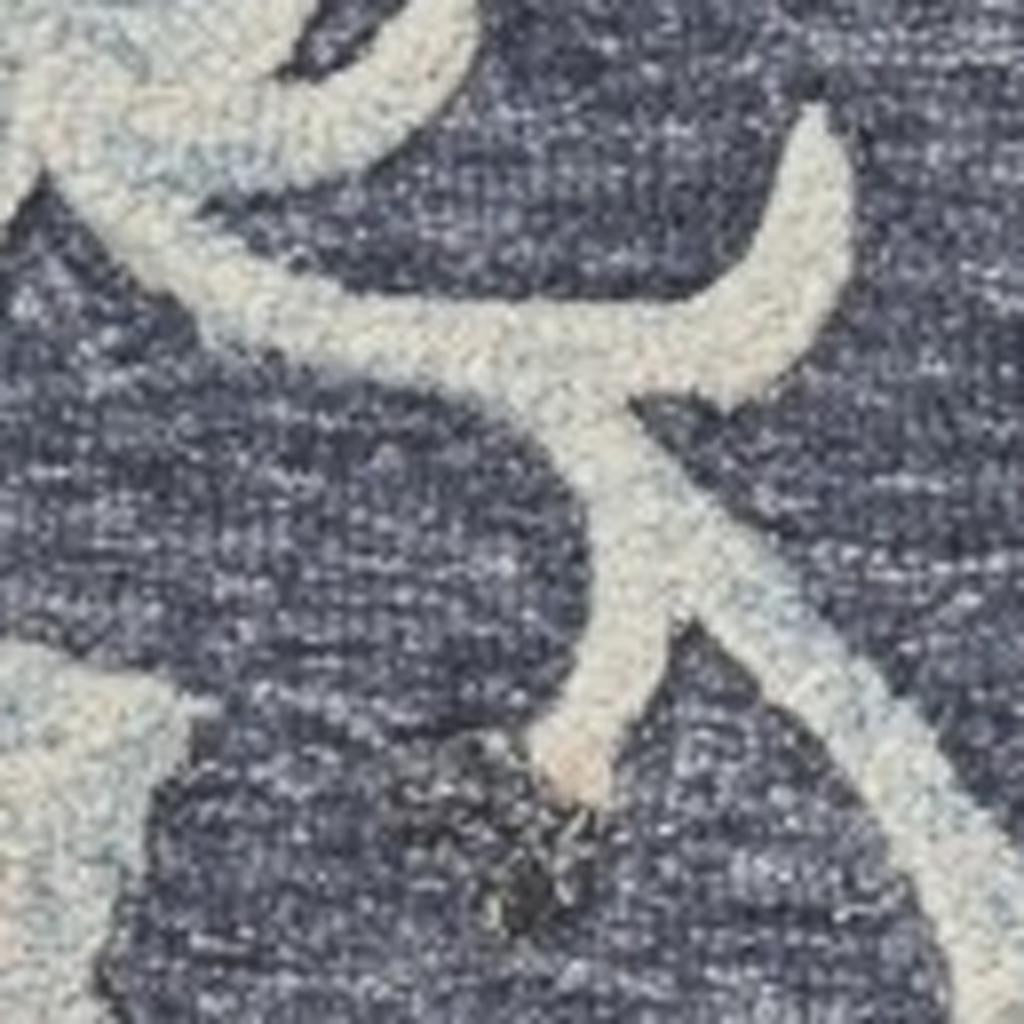 7' X 9' Blue And Gray Wool Hand Tufted Area Rug-Area Rugs-DECOROLALA