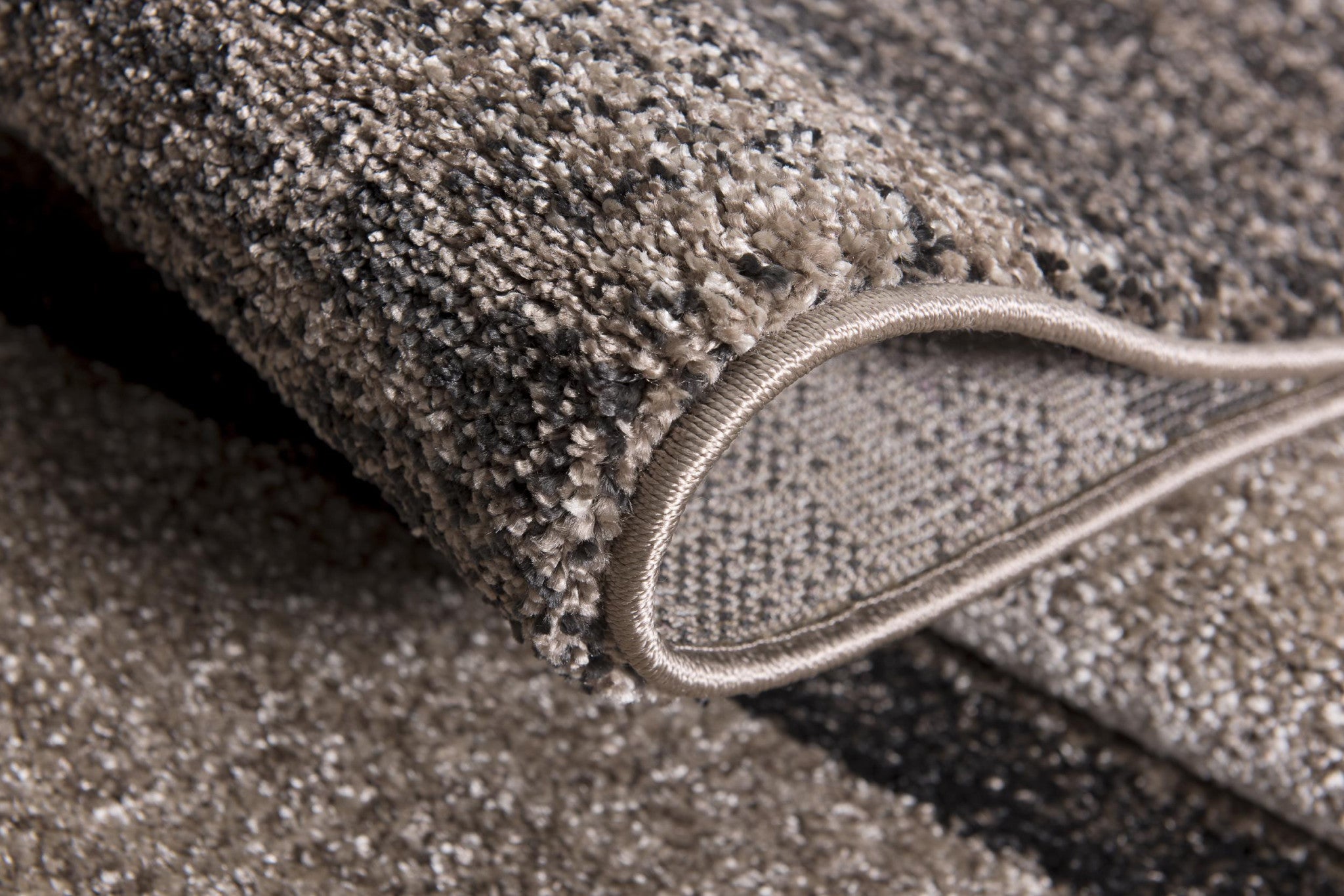 7' X 9' Brown And Beige Abstract Blocks Area Rug-Area Rugs-DECOROLALA