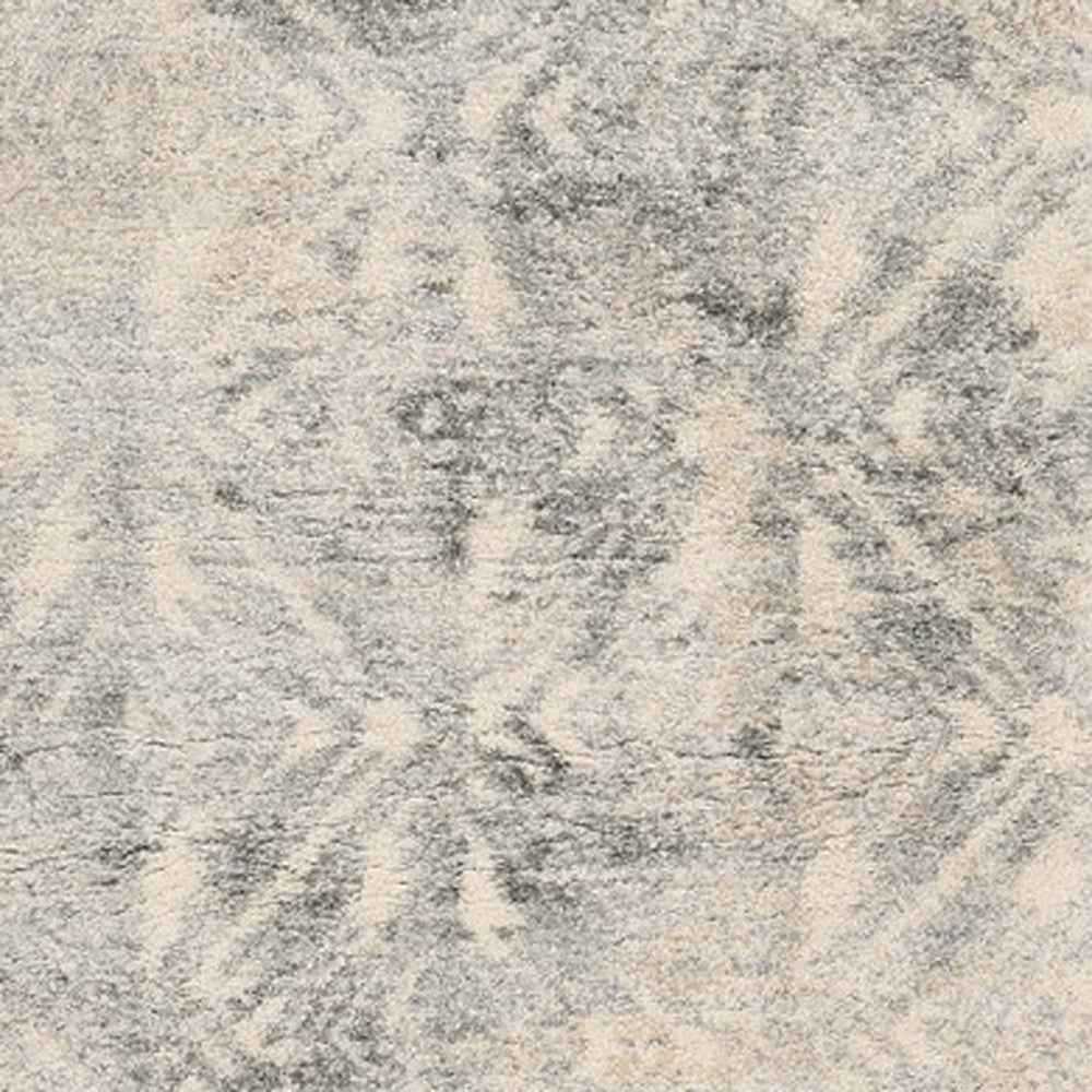 7' X 9' Gray And Ivory Diamond Area Rug-Area Rugs-DECOROLALA