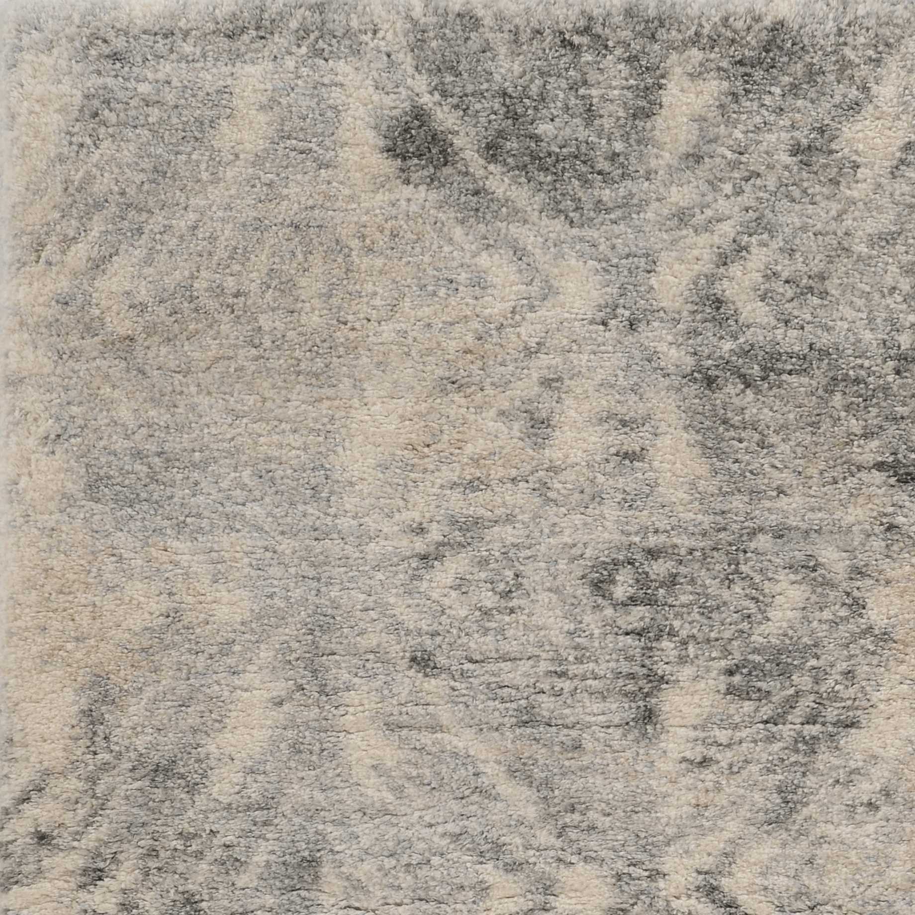 7' X 9' Gray And Ivory Diamond Area Rug-Area Rugs-DECOROLALA