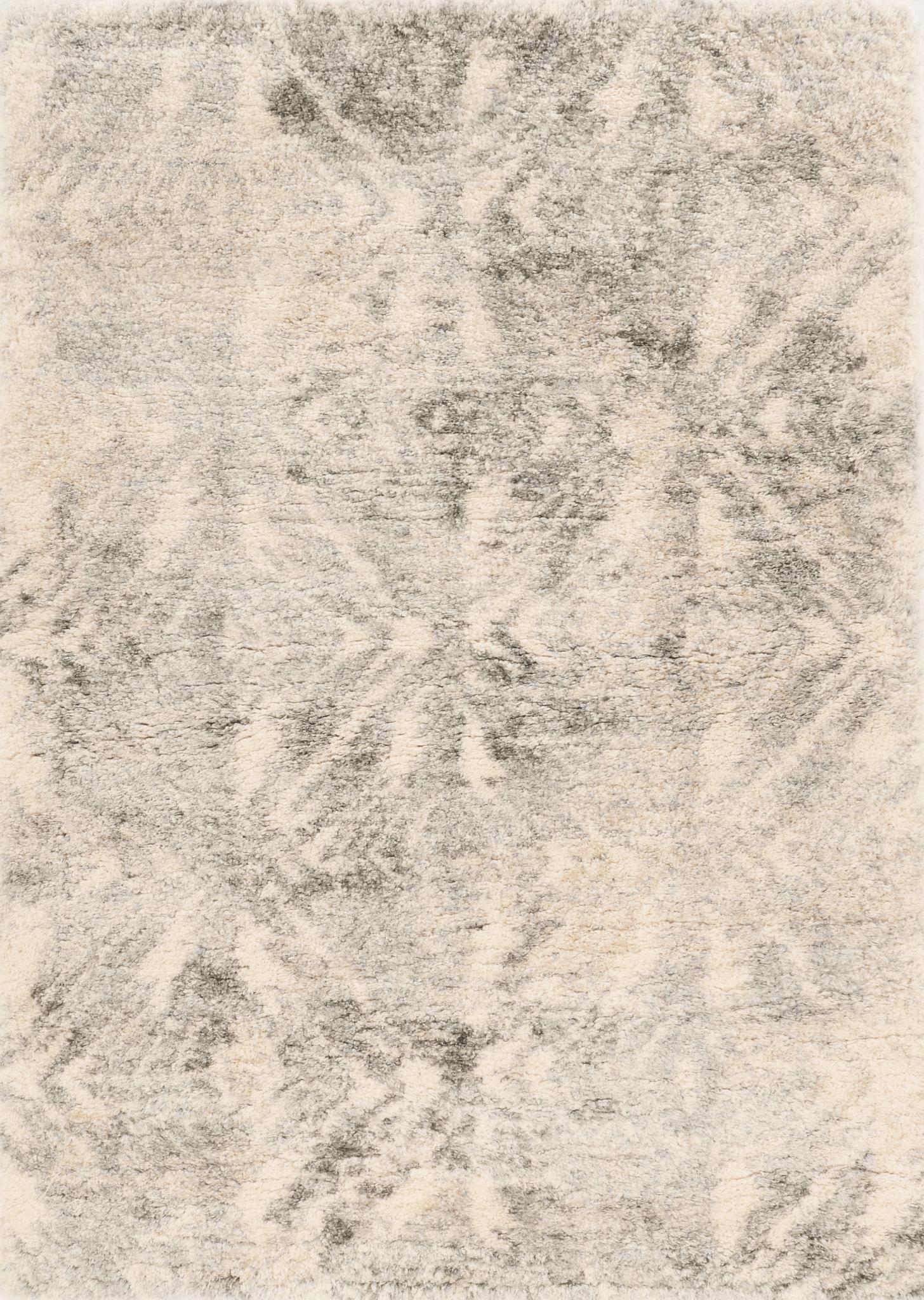 7' X 9' Gray And Ivory Diamond Area Rug-Area Rugs-DECOROLALA