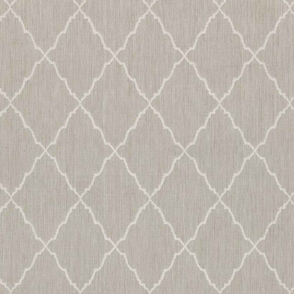 7' X 9' Gray And Ivory Indoor Outdoor Area Rug-Outdoor Rugs-DECOROLALA