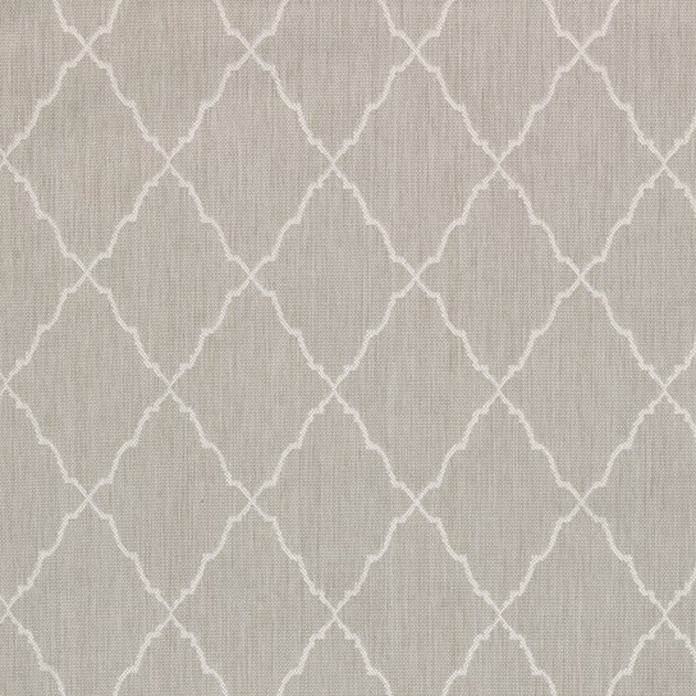 7' X 9' Gray And Ivory Indoor Outdoor Area Rug-Outdoor Rugs-DECOROLALA