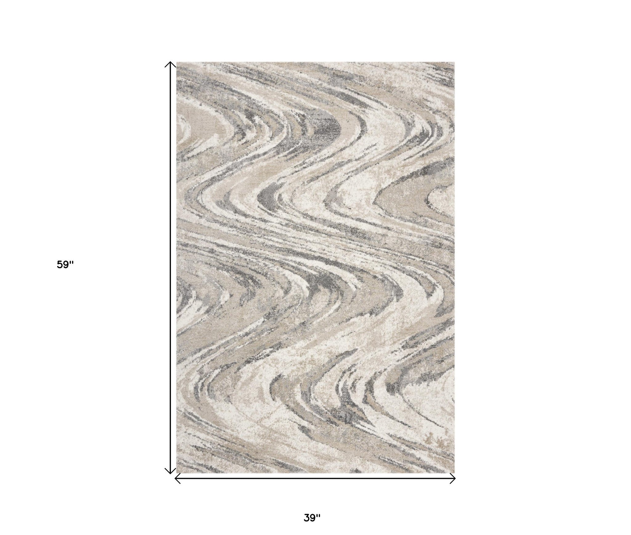 7' X 9' Gray And Tan Abstract Area Rug-Area Rugs-DECOROLALA