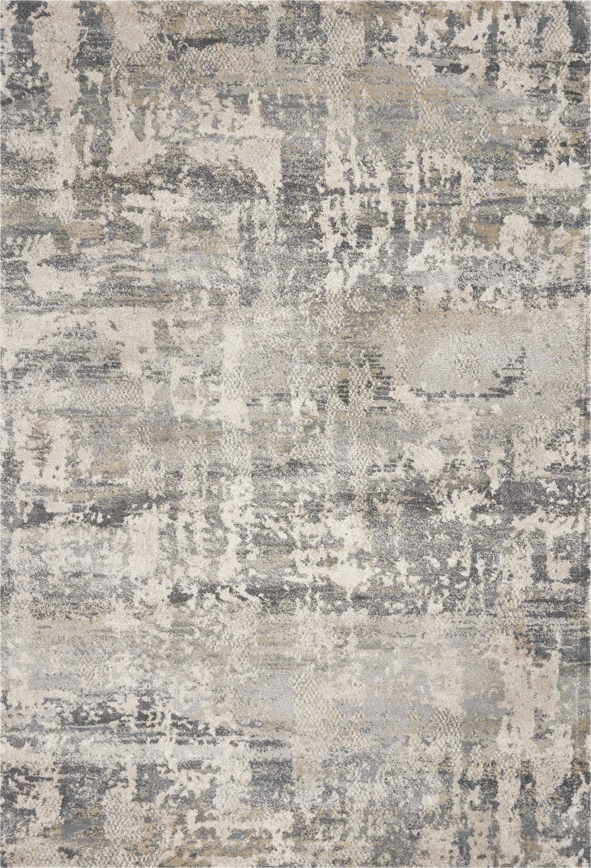 7' X 9' Gray And Tan Abstract Area Rug-Area Rugs-DECOROLALA