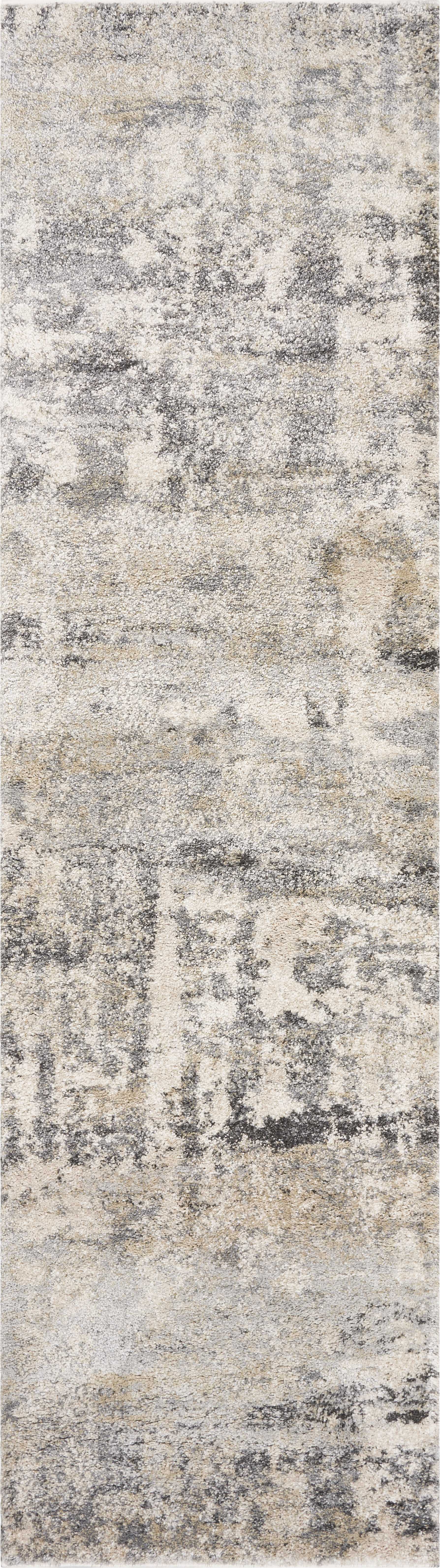 7' X 9' Gray And Tan Abstract Area Rug-Area Rugs-DECOROLALA