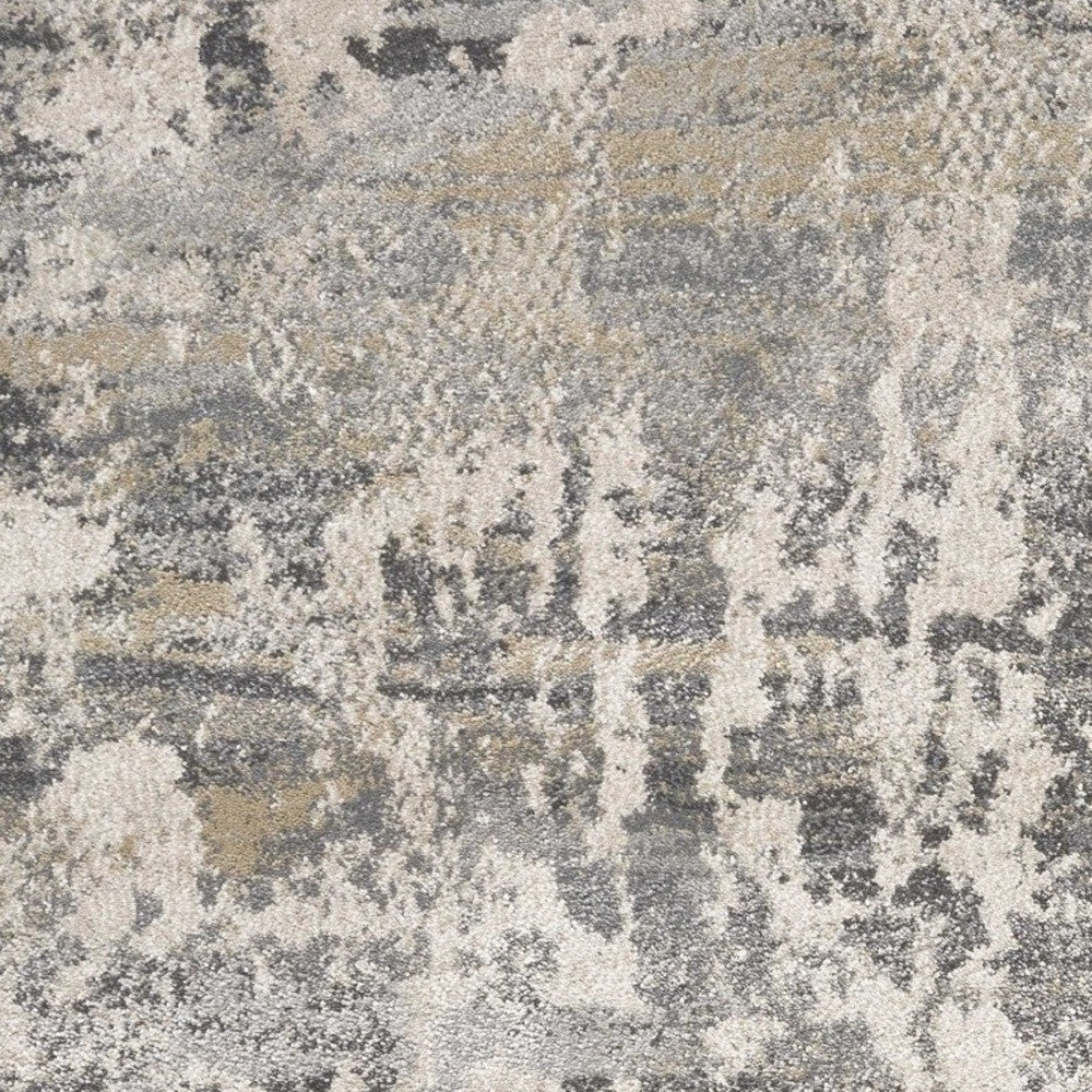 7' X 9' Gray And Tan Abstract Area Rug-Area Rugs-DECOROLALA