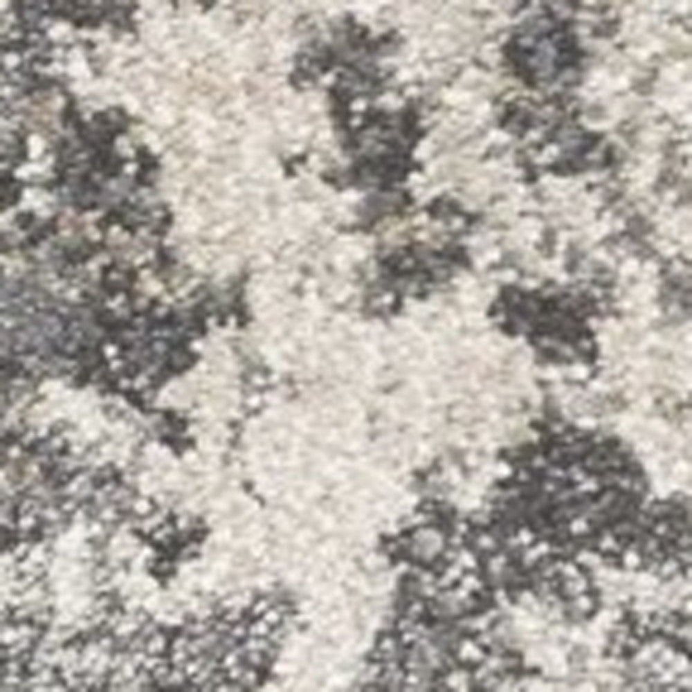 7' X 9' Gray And Tan Abstract Area Rug-Area Rugs-DECOROLALA