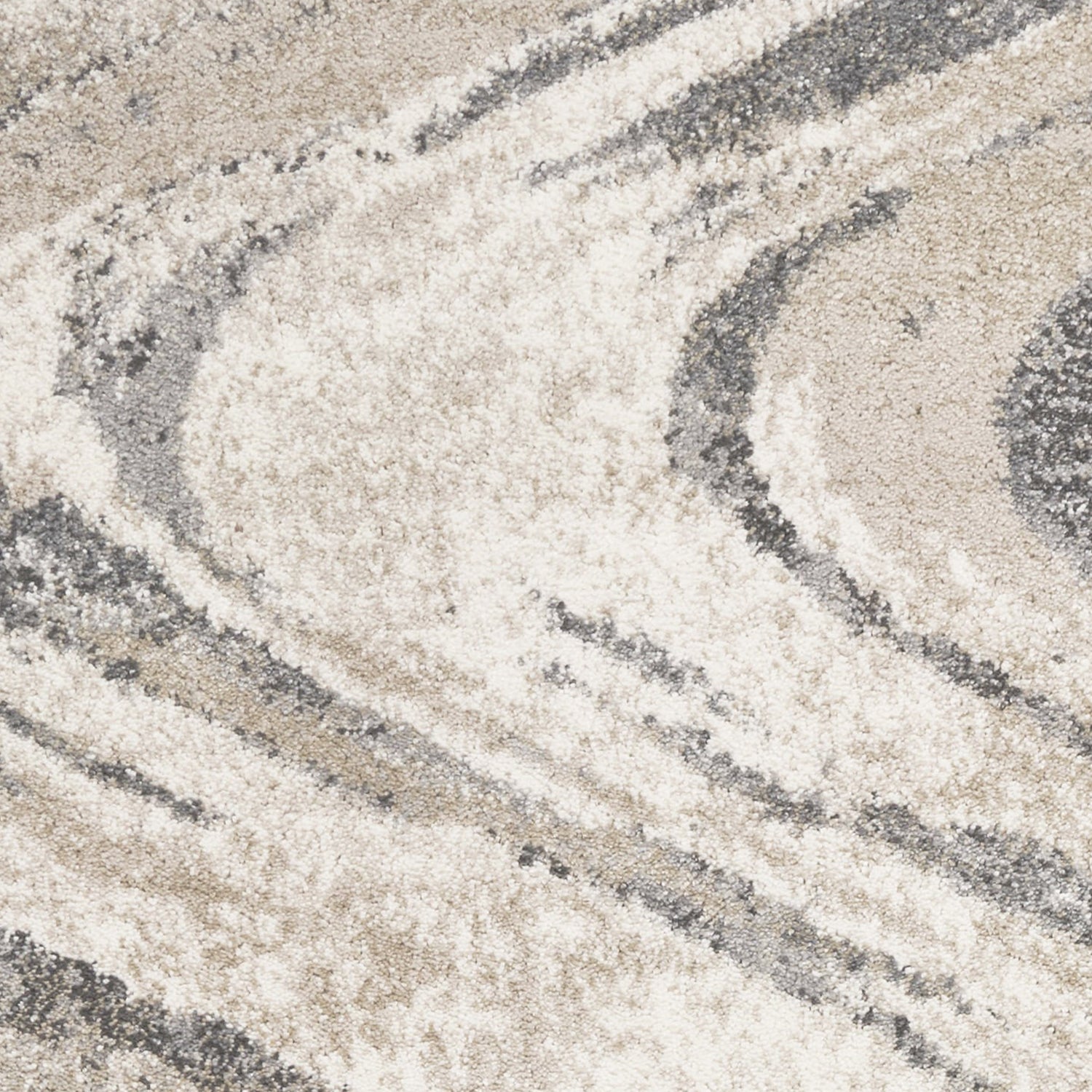 7' X 9' Gray And Tan Abstract Area Rug-Area Rugs-DECOROLALA